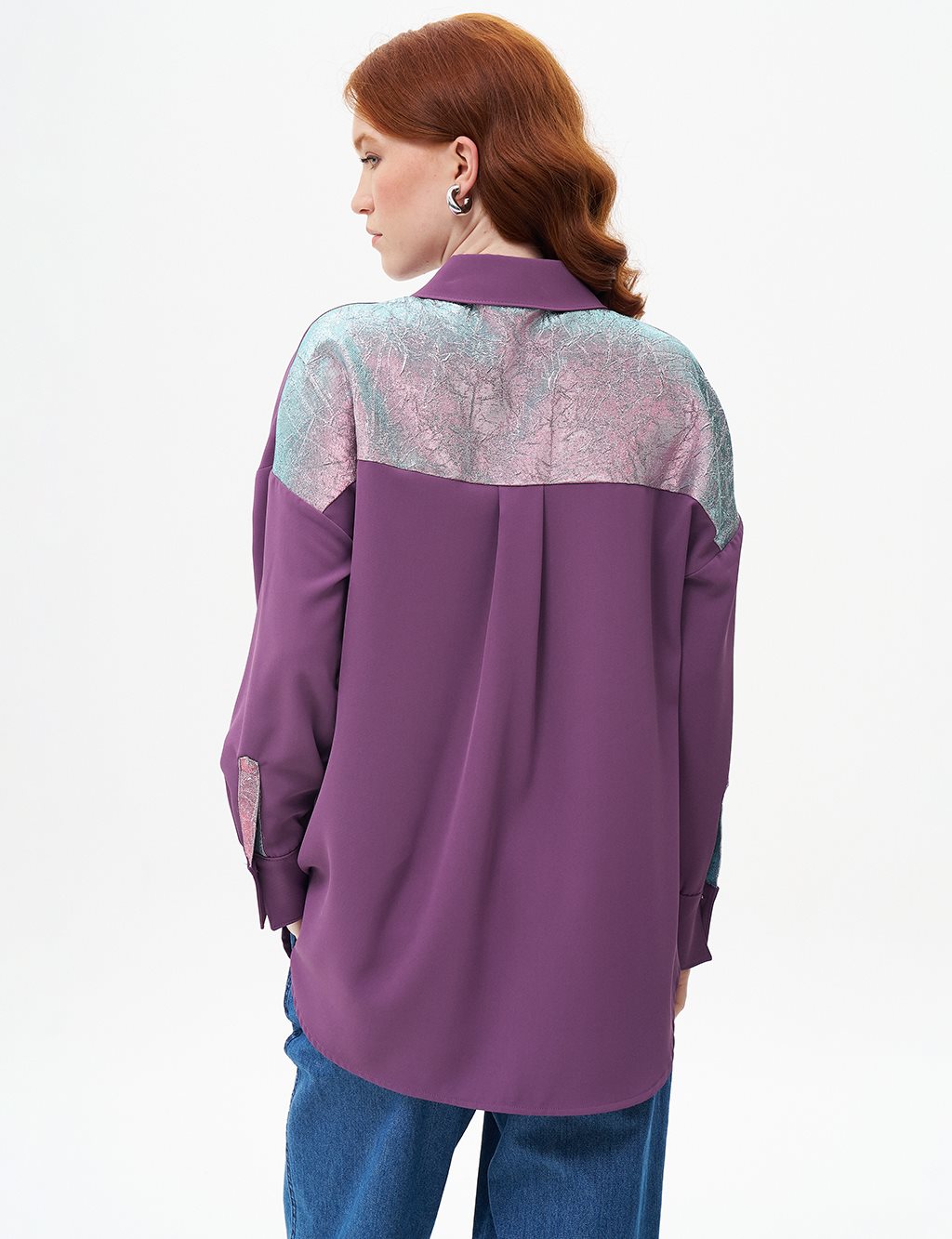 Jacquard Mixed Layered Tunic Lilac