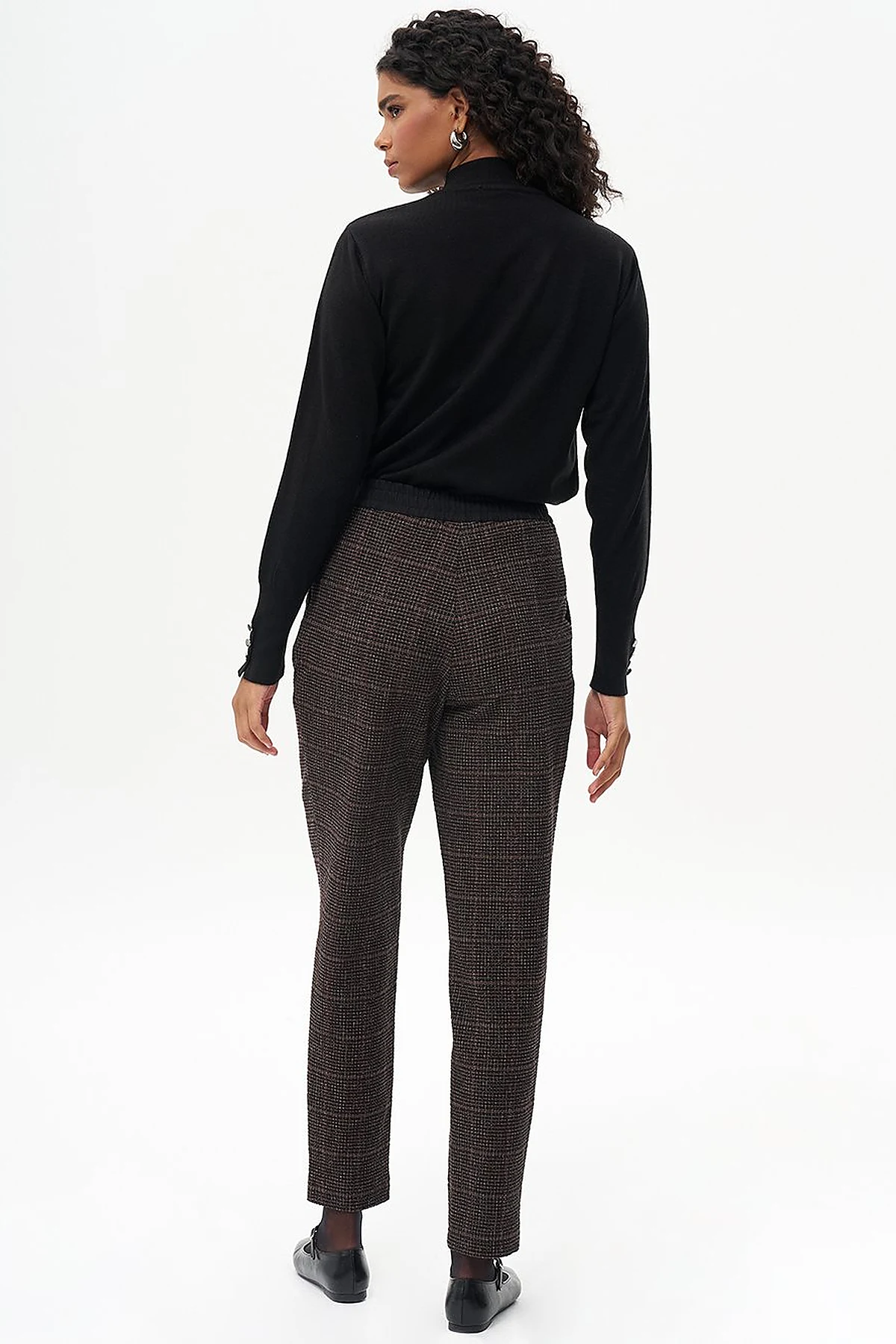 Plaid Carrot Pants Coffee