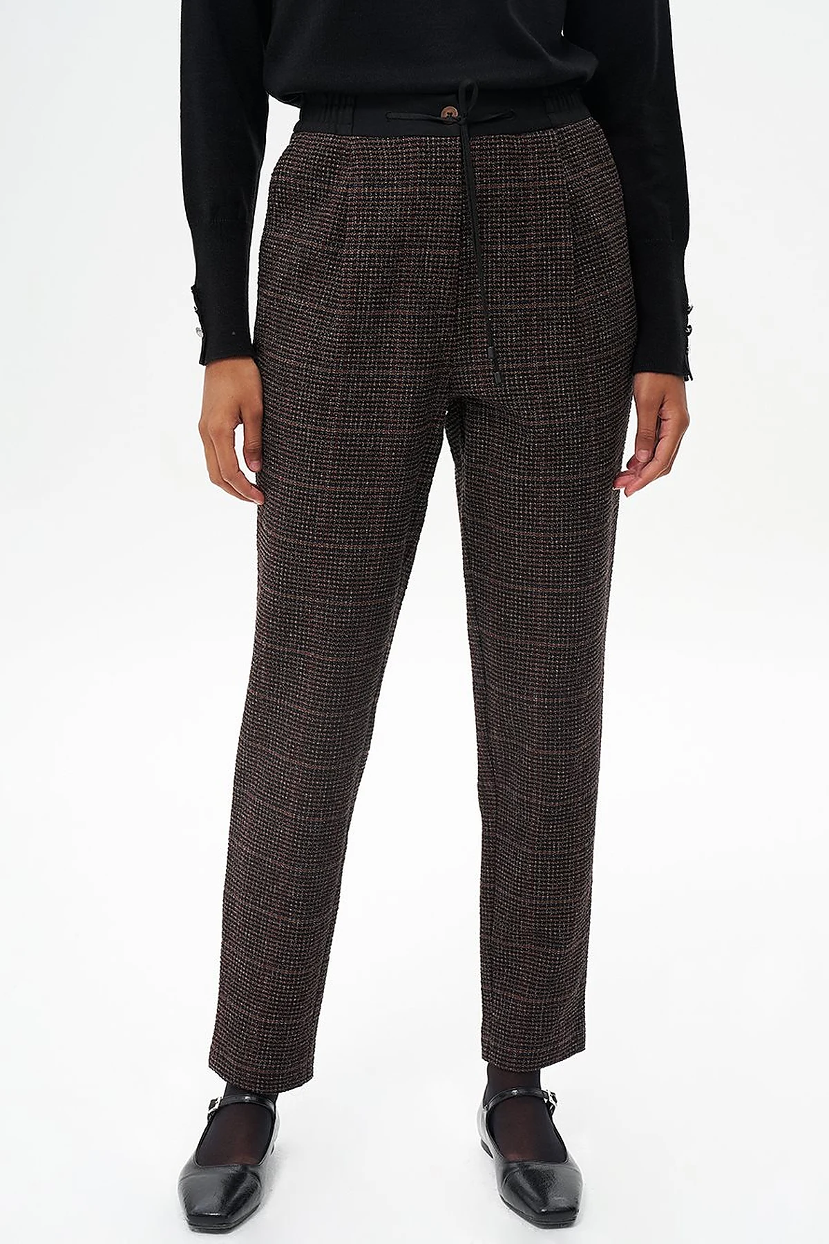 Plaid Carrot Pants Coffee