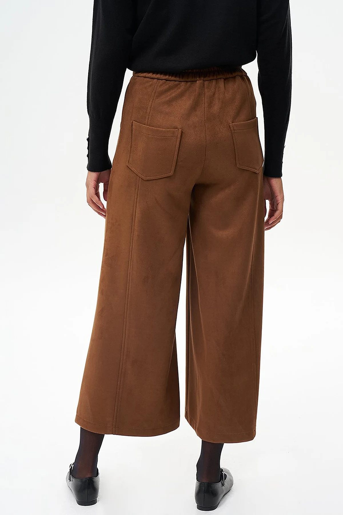 Beli Lastikli Süet Pantolon Camel