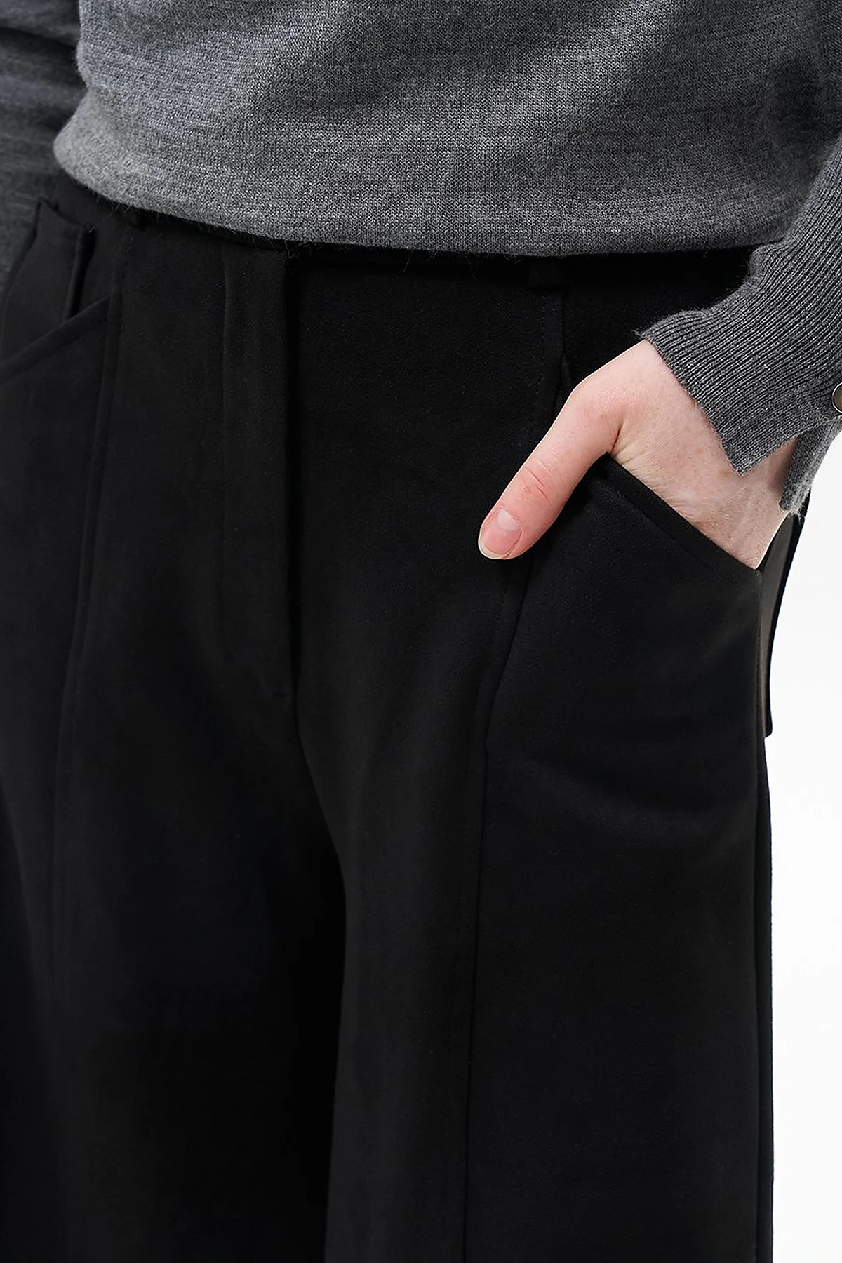 Beli Lastikli Süet Pantolon Siyah
