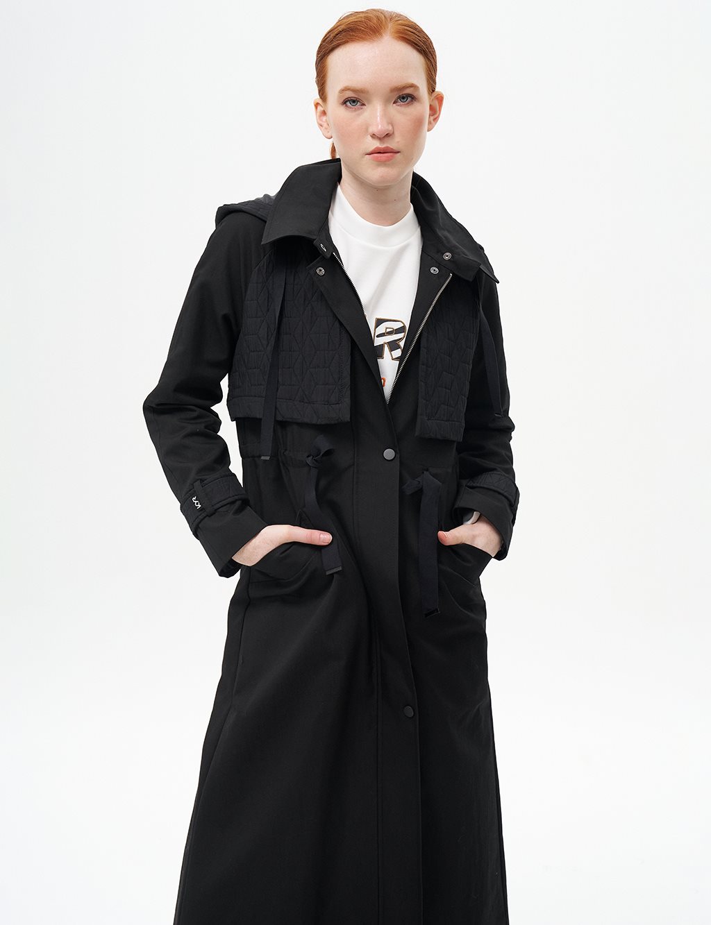 Quilted Mixed Cape Black