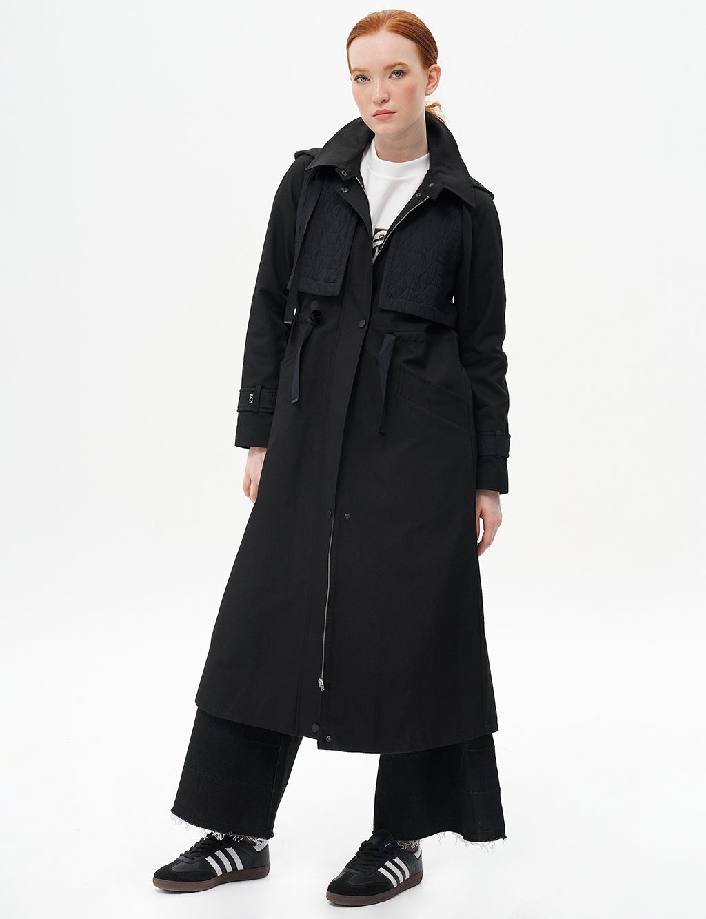 Quilted Mixed Cape Black