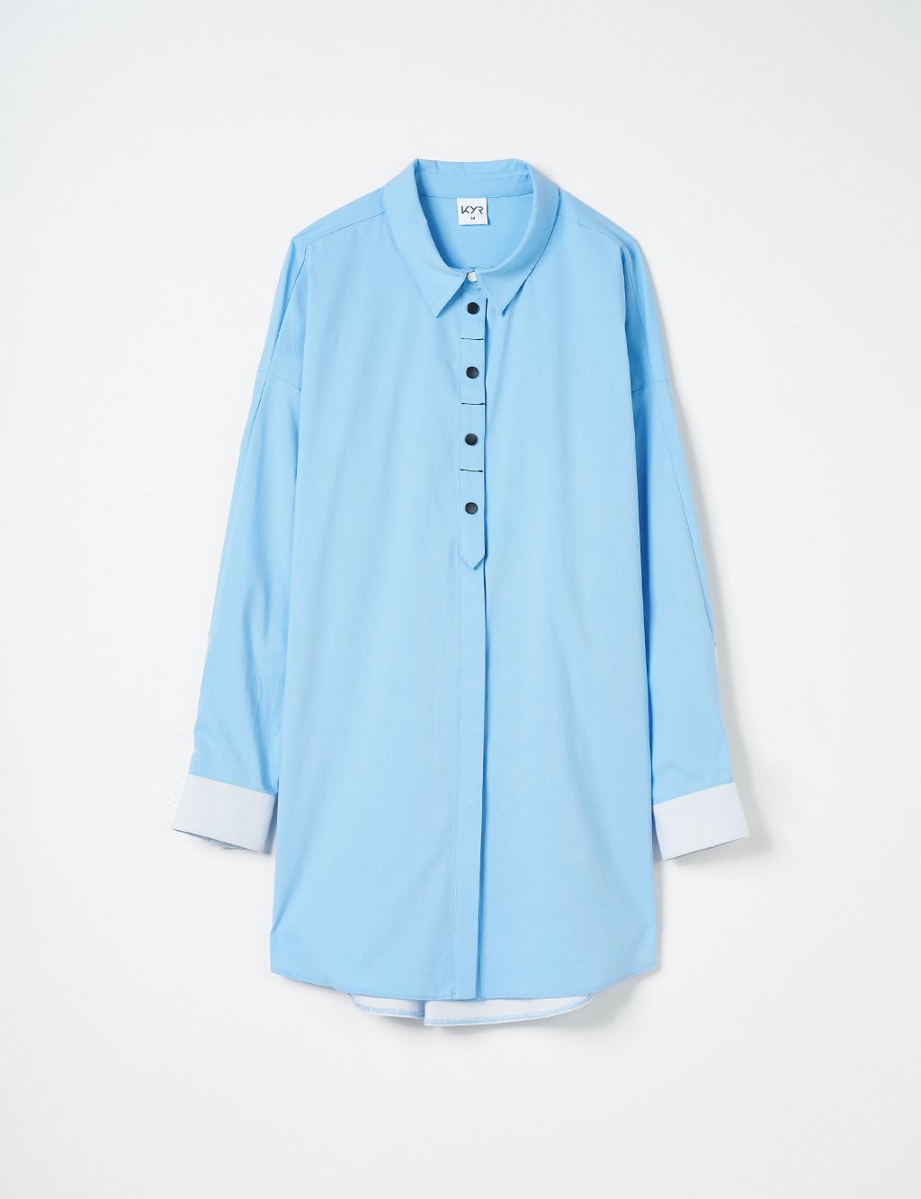 Punto Stitched Poplin Tunic Powder Smoke