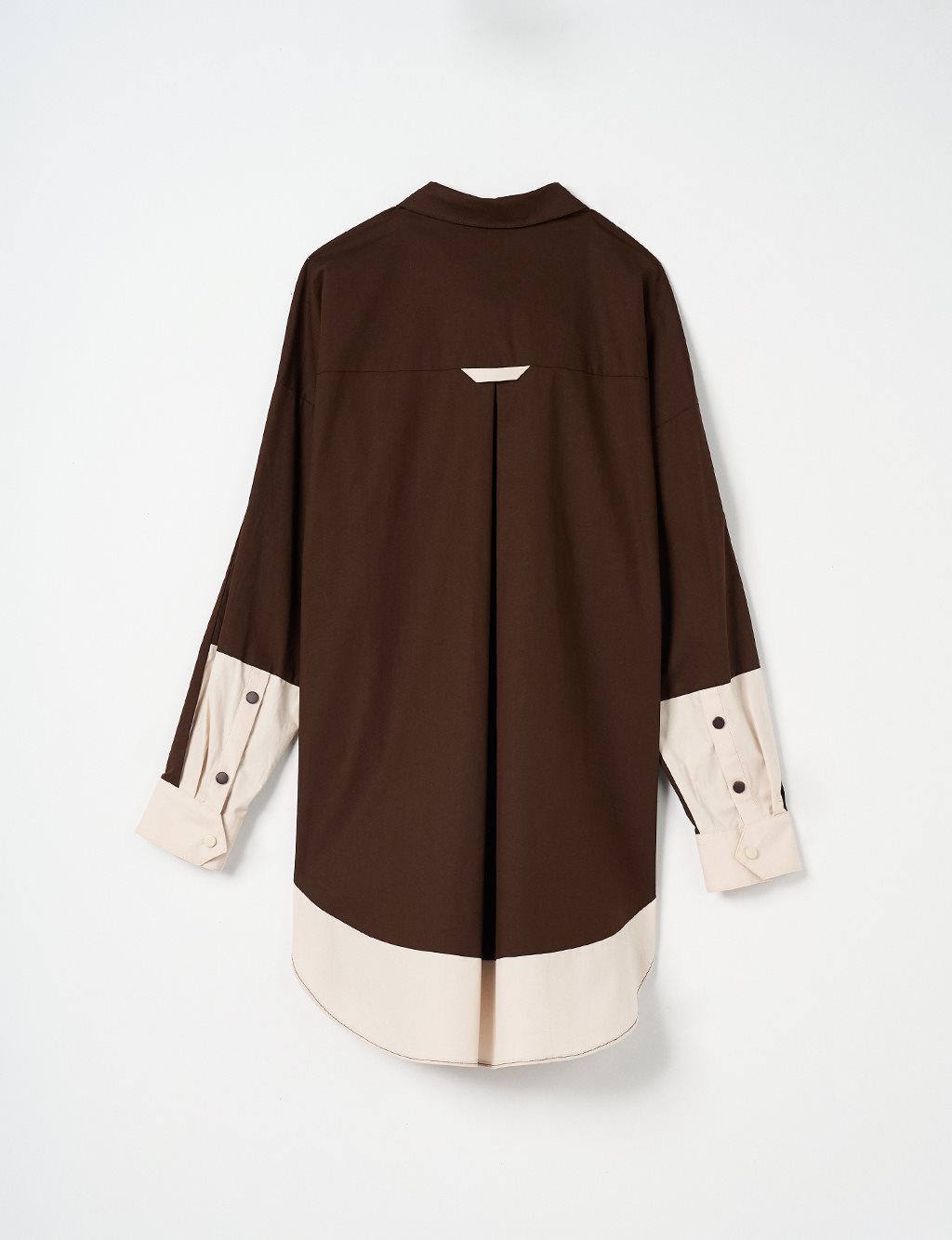 Punto Stitched Poplin Tunic Dark Brown