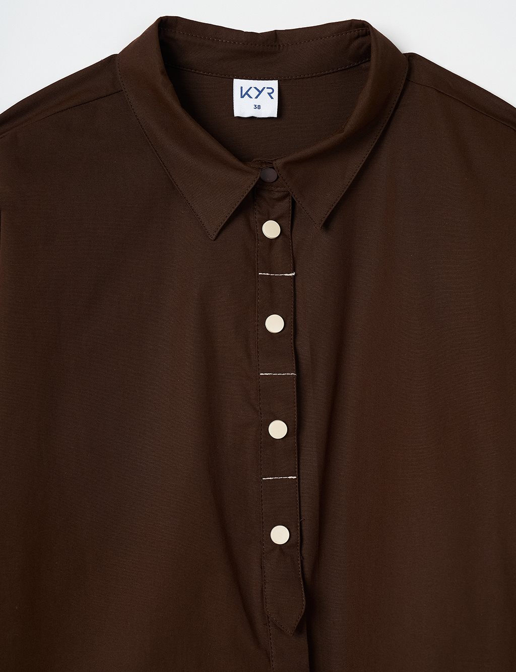 Punto Stitched Poplin Tunic Dark Brown