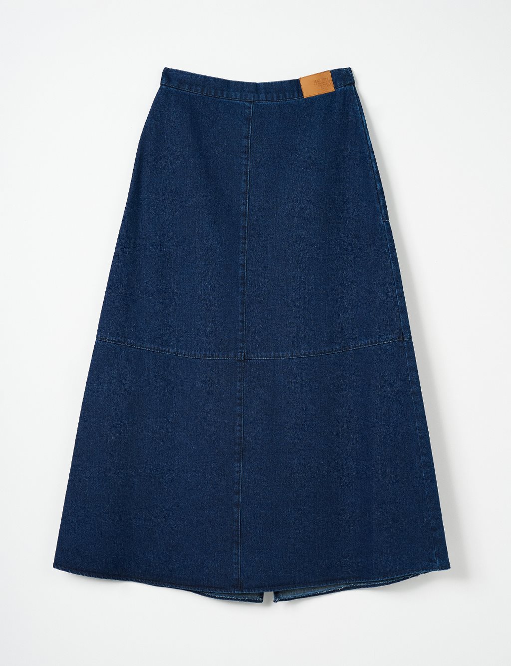 Zipper Closure Denim Skirt Navy Blue