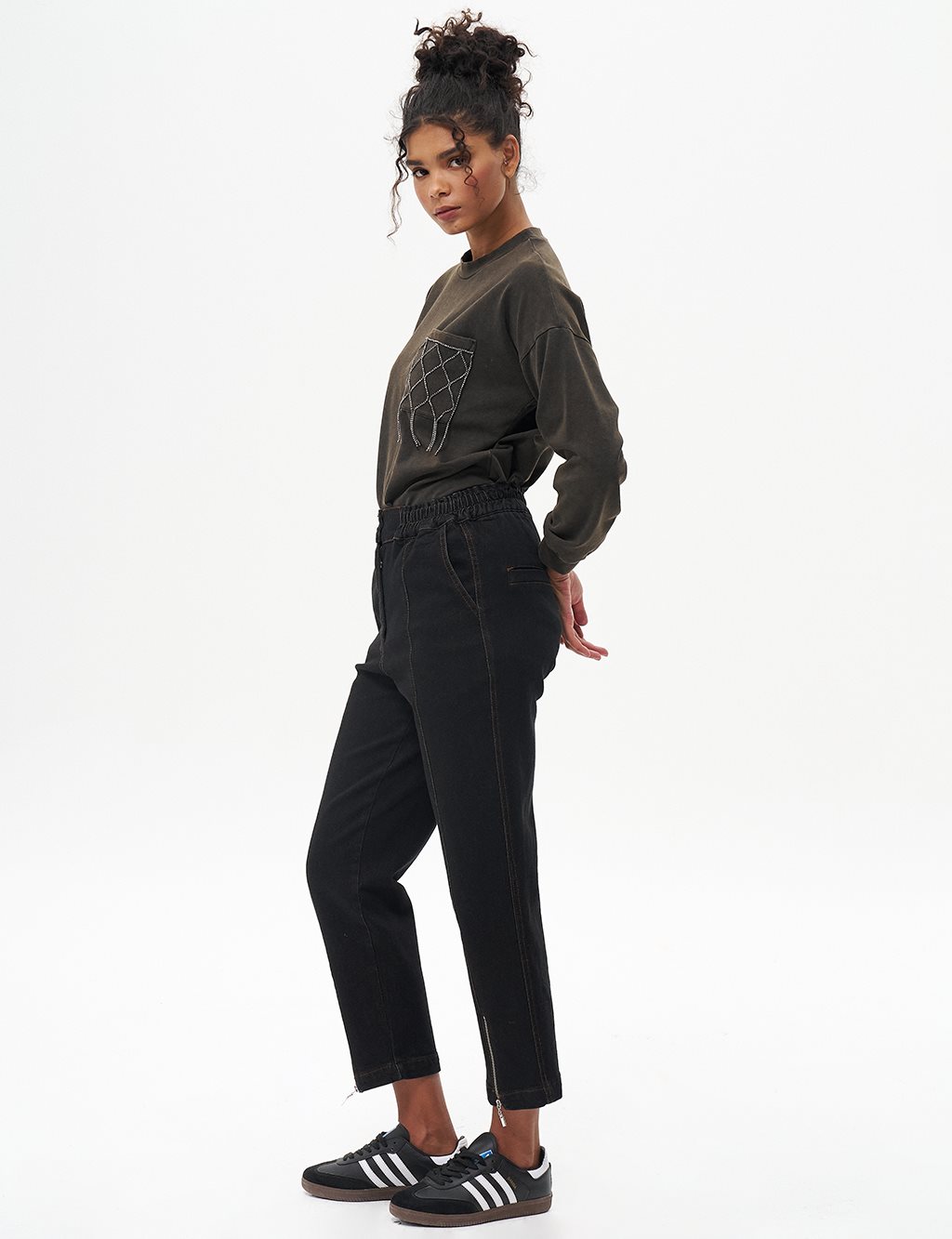 Pants with Zippered Legs Black