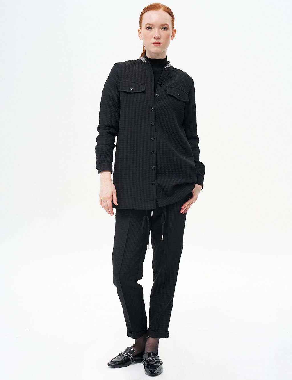 Flap Pocket Detailed Jacket Black