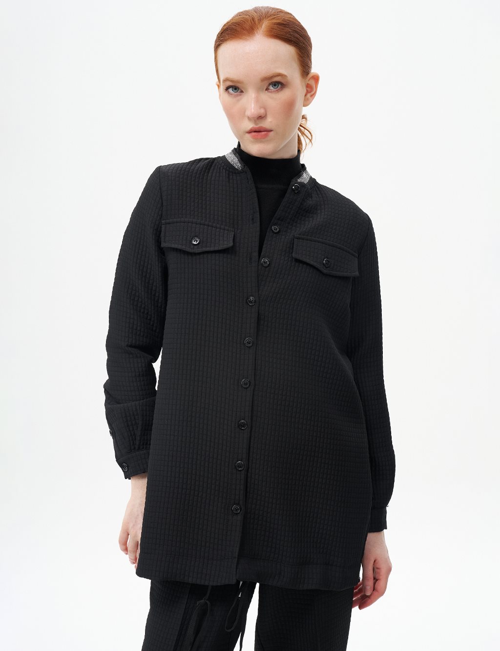 Flap Pocket Detailed Jacket Black