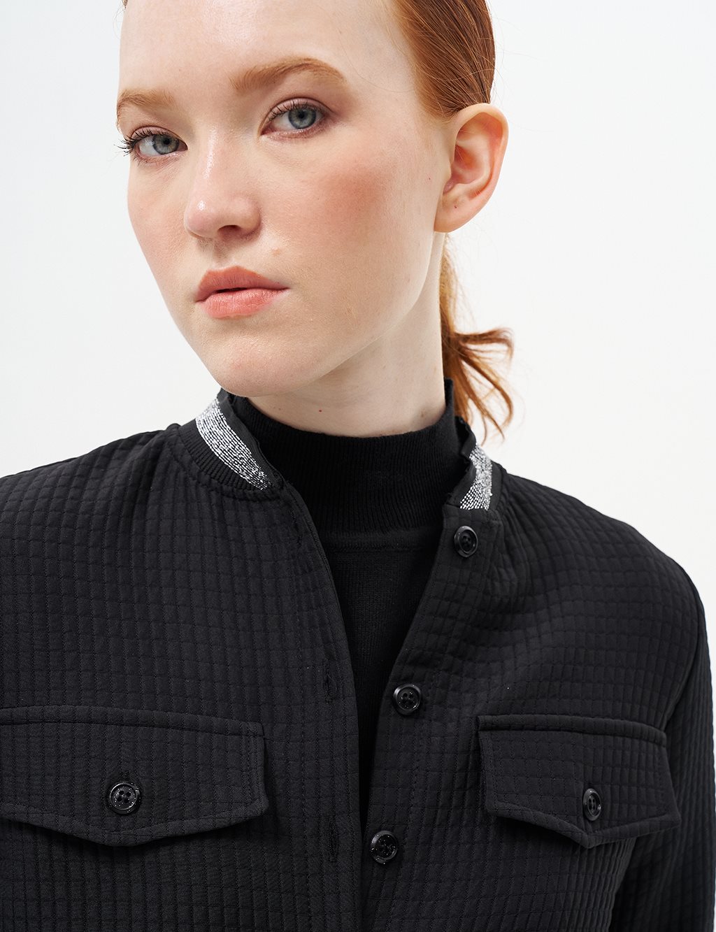 Flap Pocket Detailed Jacket Black