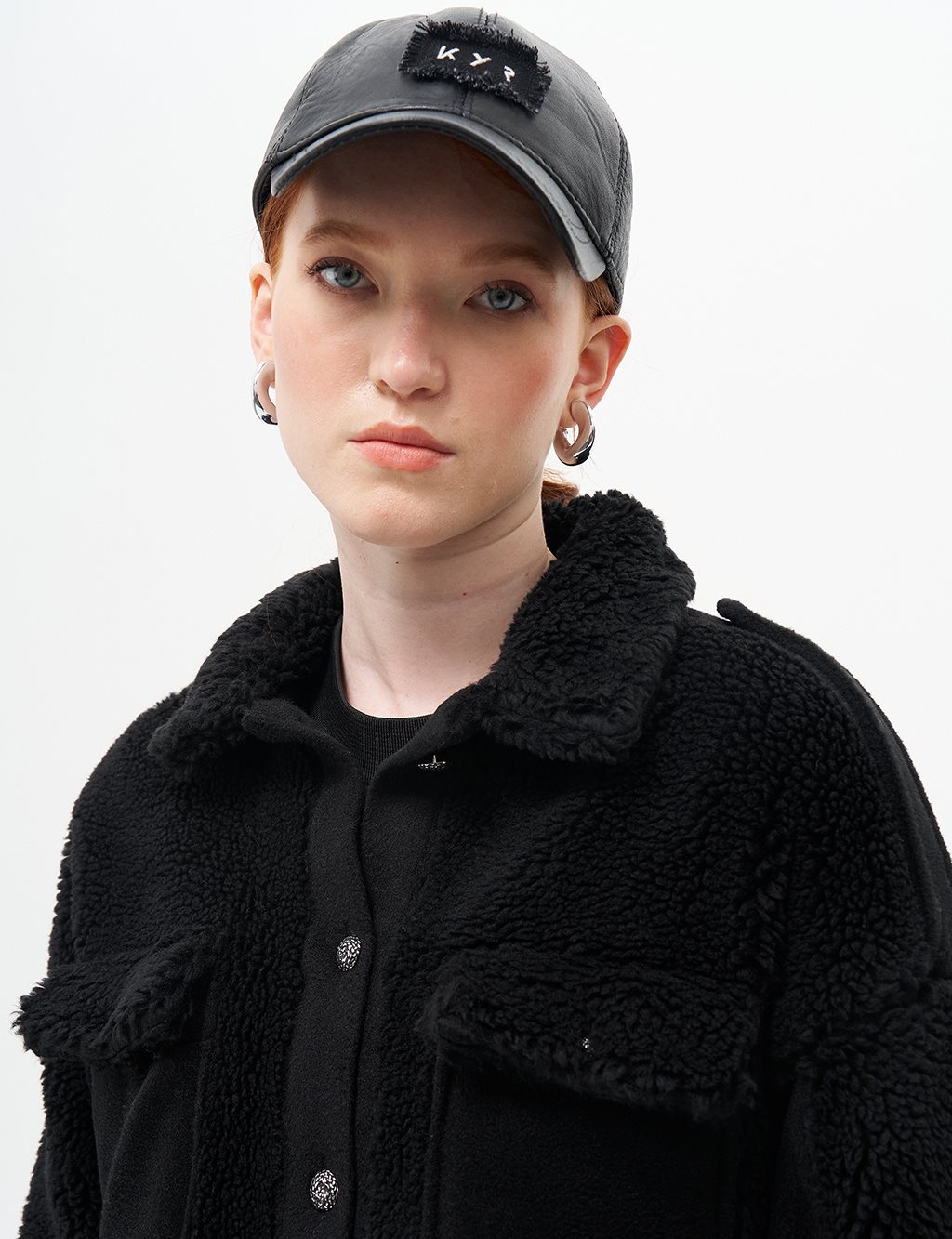 Double Pocket Plush Jacket Black