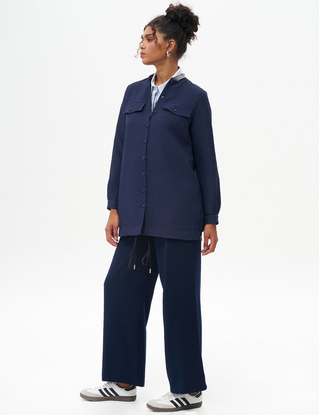 Flap Pocket Detailed Jacket Dark Navy Blue