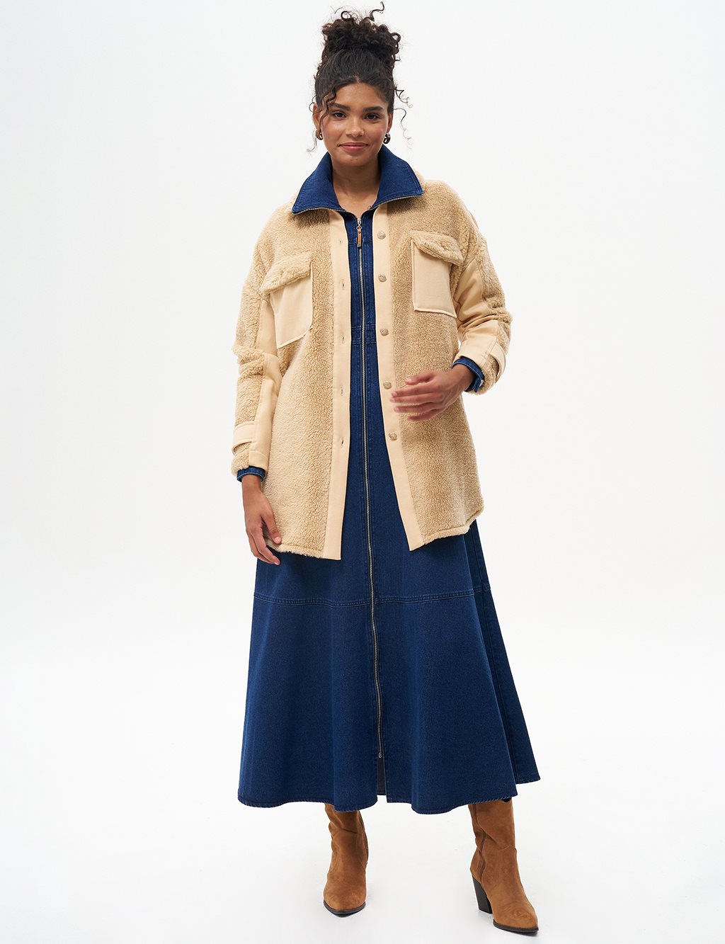 Double Pocket Plush Jacket Cream