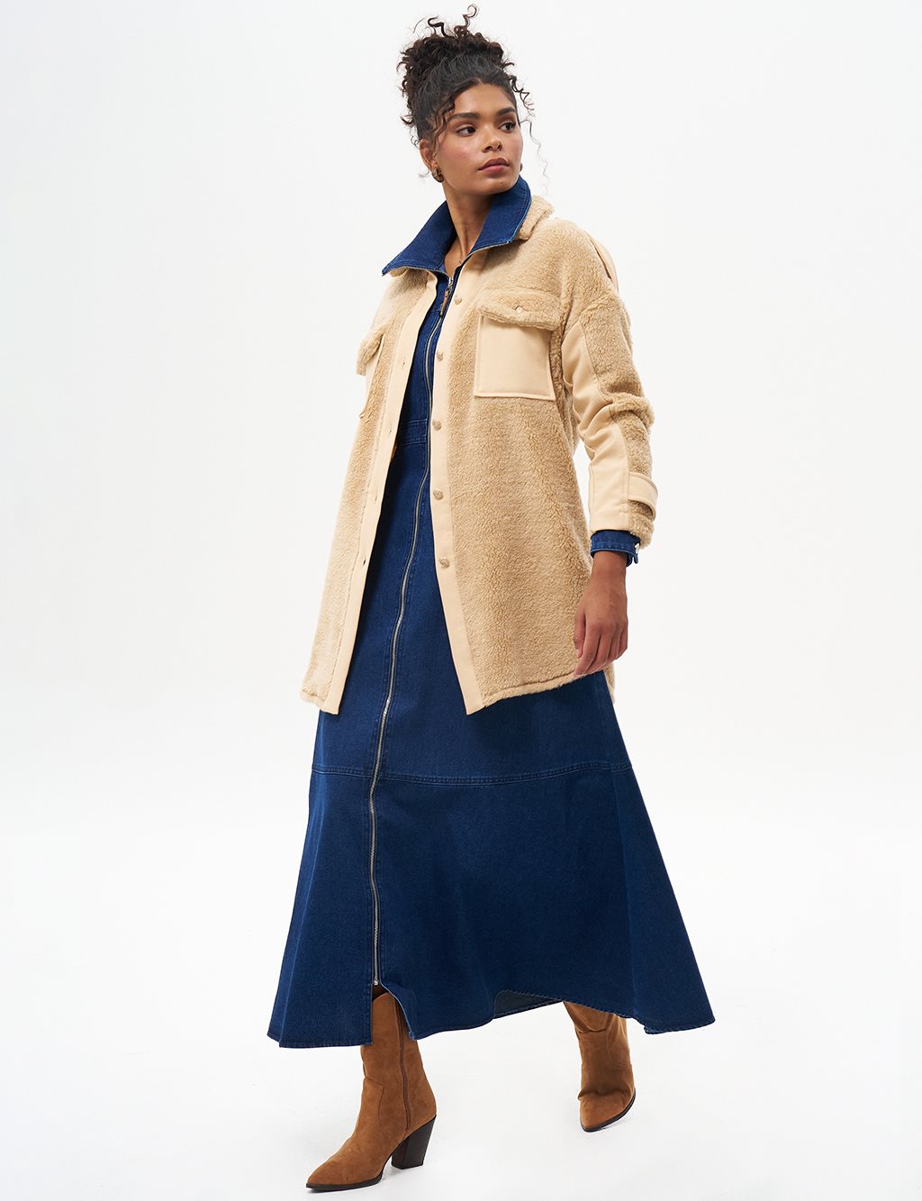 Double Pocket Plush Jacket Cream