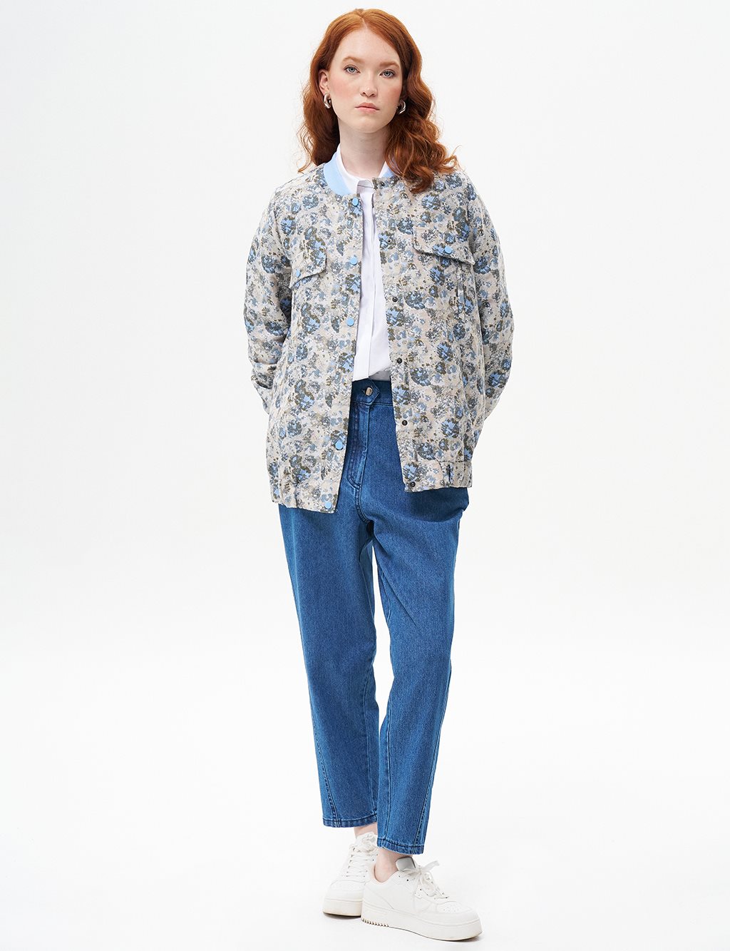 Düğmeli Havuç Kesim Denim Pantolon İndigo