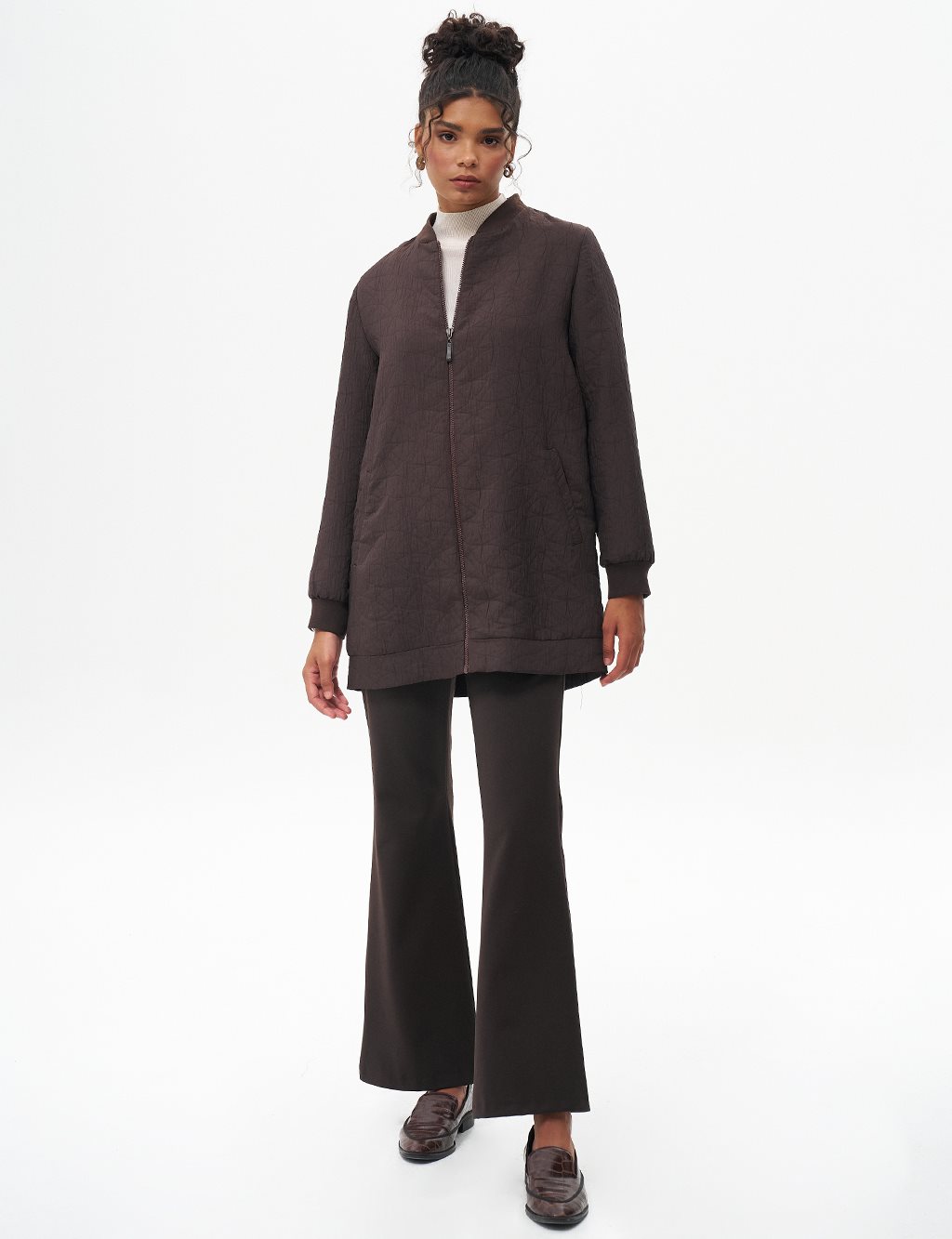 Leaf Applique Jacket Dark Coffee