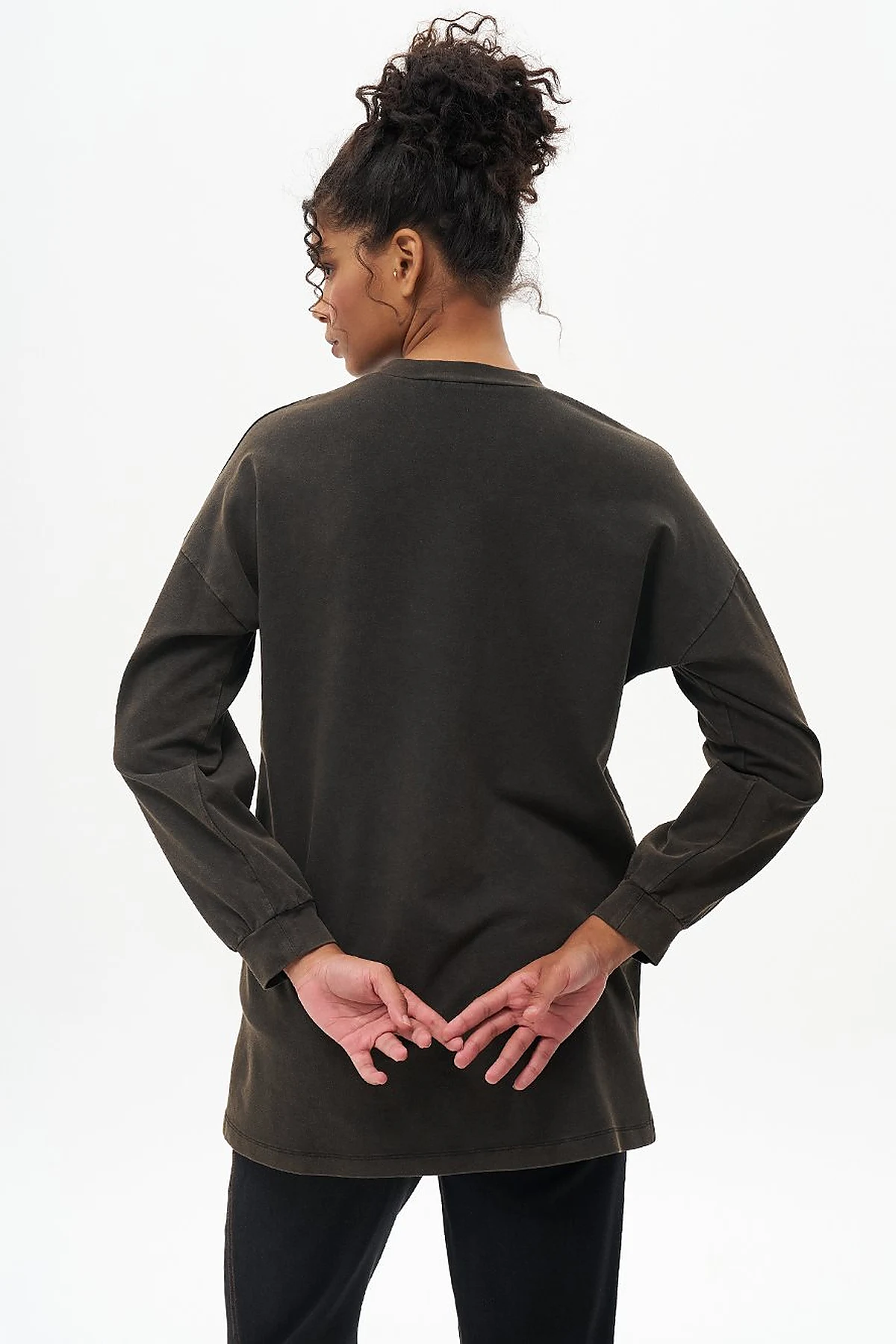 Taş İşlemeli İki İplik Sweatshirt Yeşil 