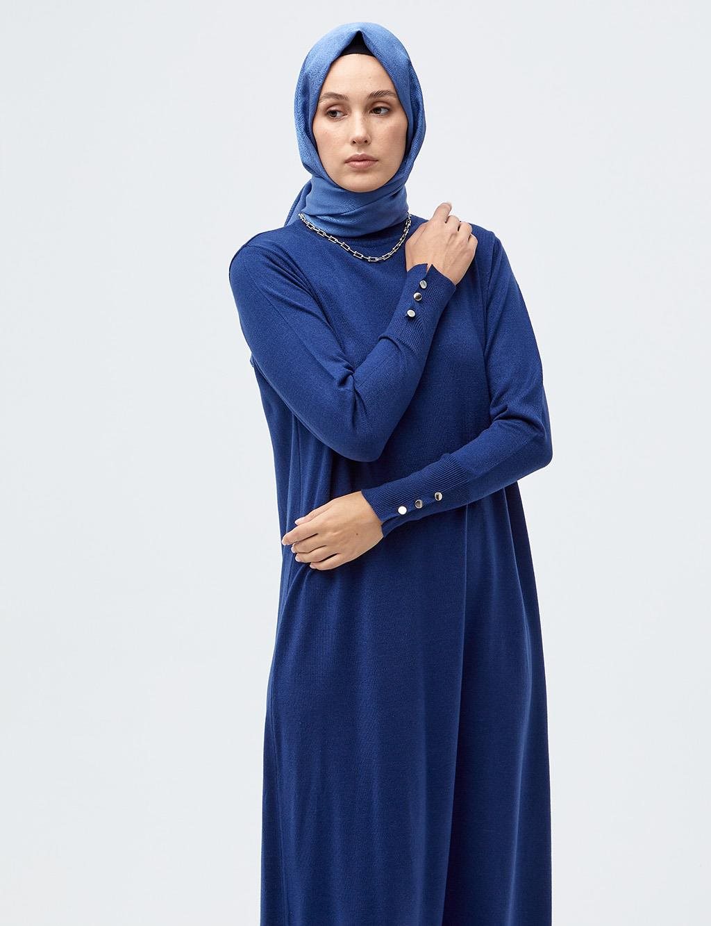 Half Turtleneck Knit Dress Saxe