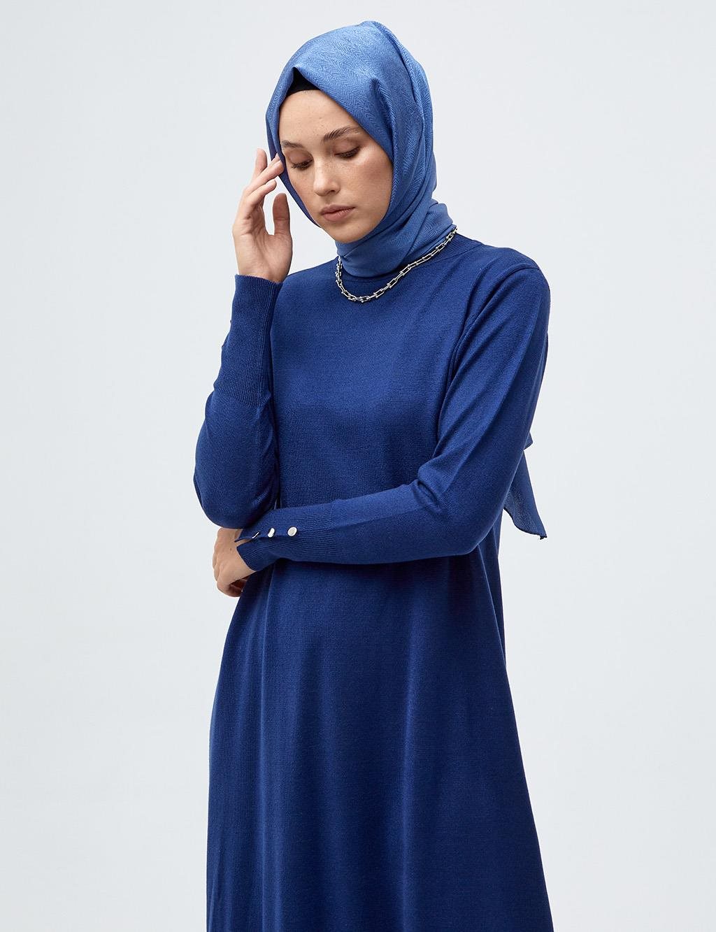 Half Turtleneck Knit Dress Saxe