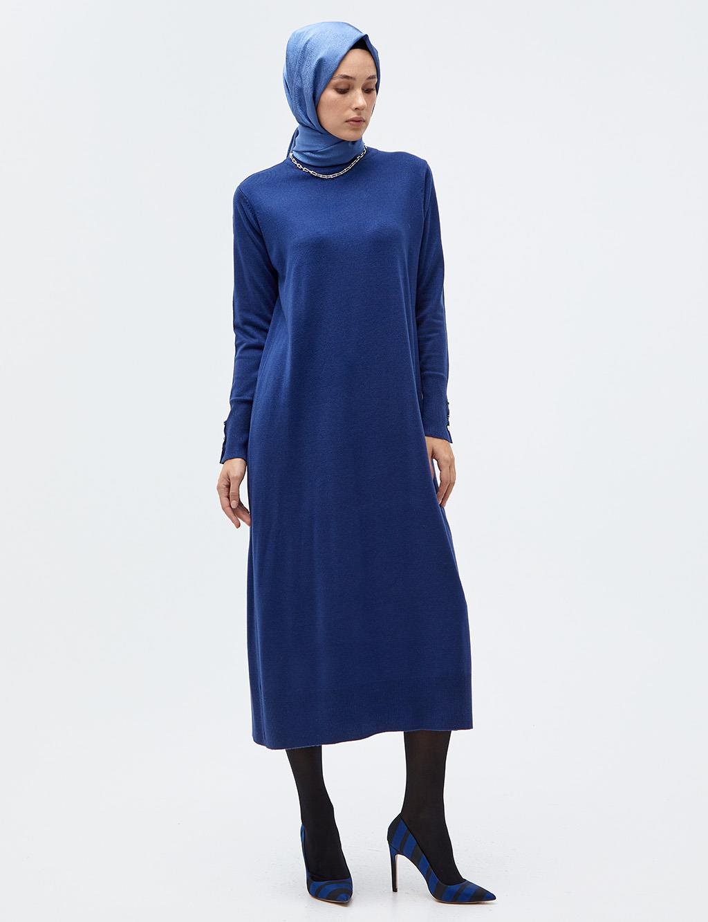 Half Turtleneck Knit Dress Saxe