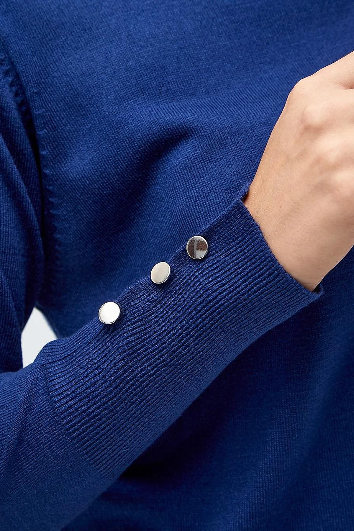 Half Turtleneck Knit Dress in Saxe
