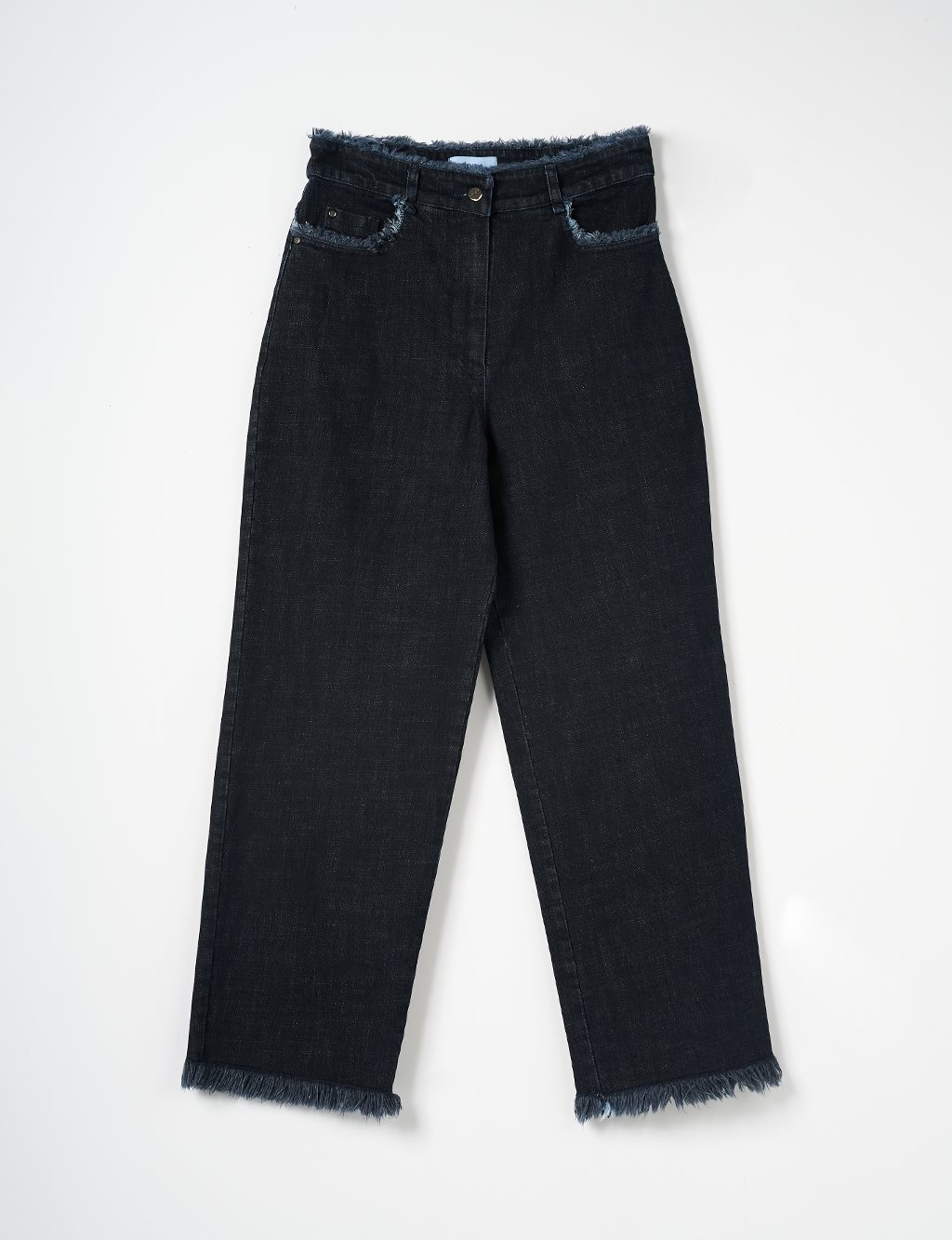 Püsküllü Denim Pantolon Lacivert 