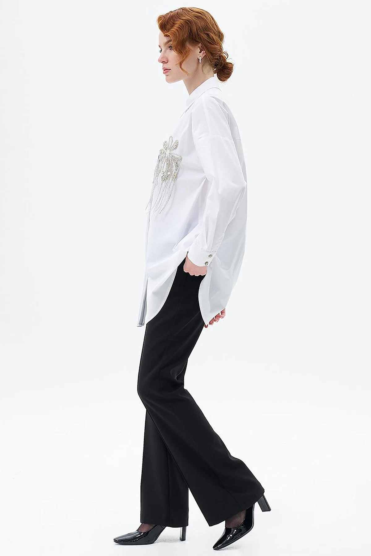 Stone Embroidered Cotton Tunic Optic White