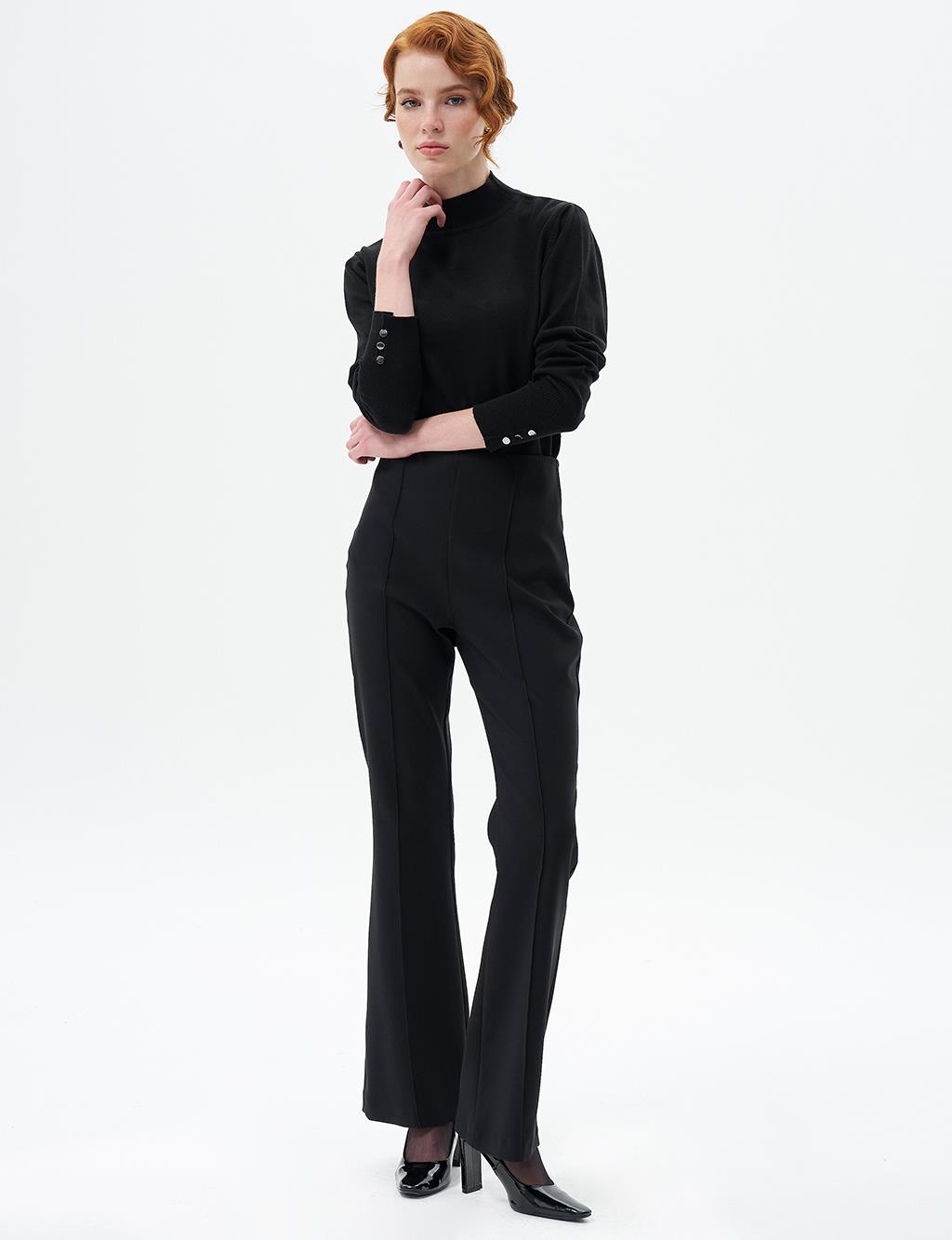 Flared Flare Fit Pants Black