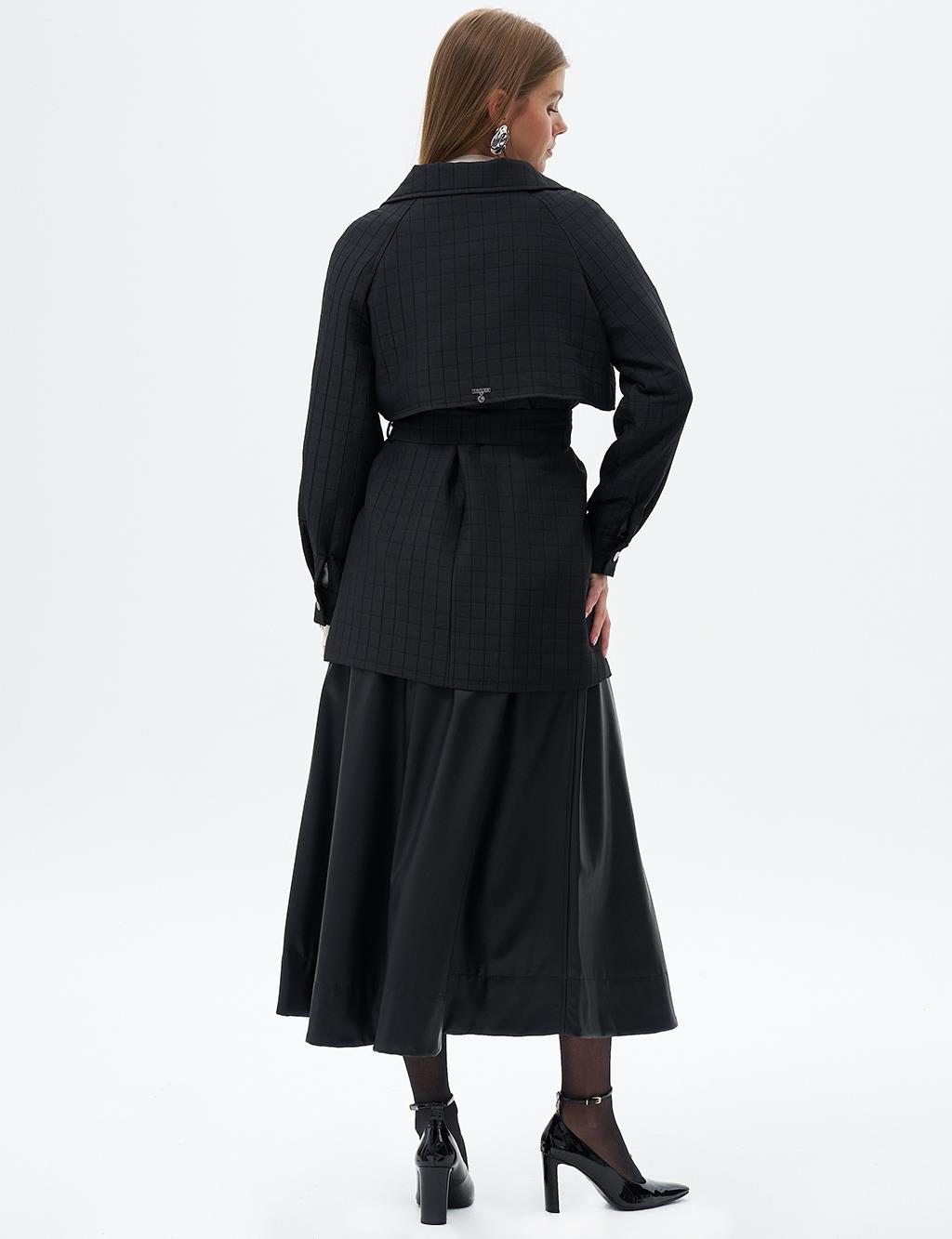 Quilted Stand-up Collar Jacket Black