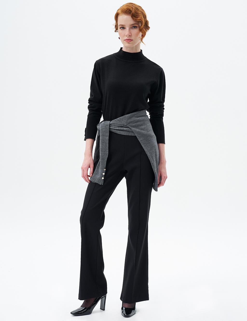 Flared Flare Fit Pants Black