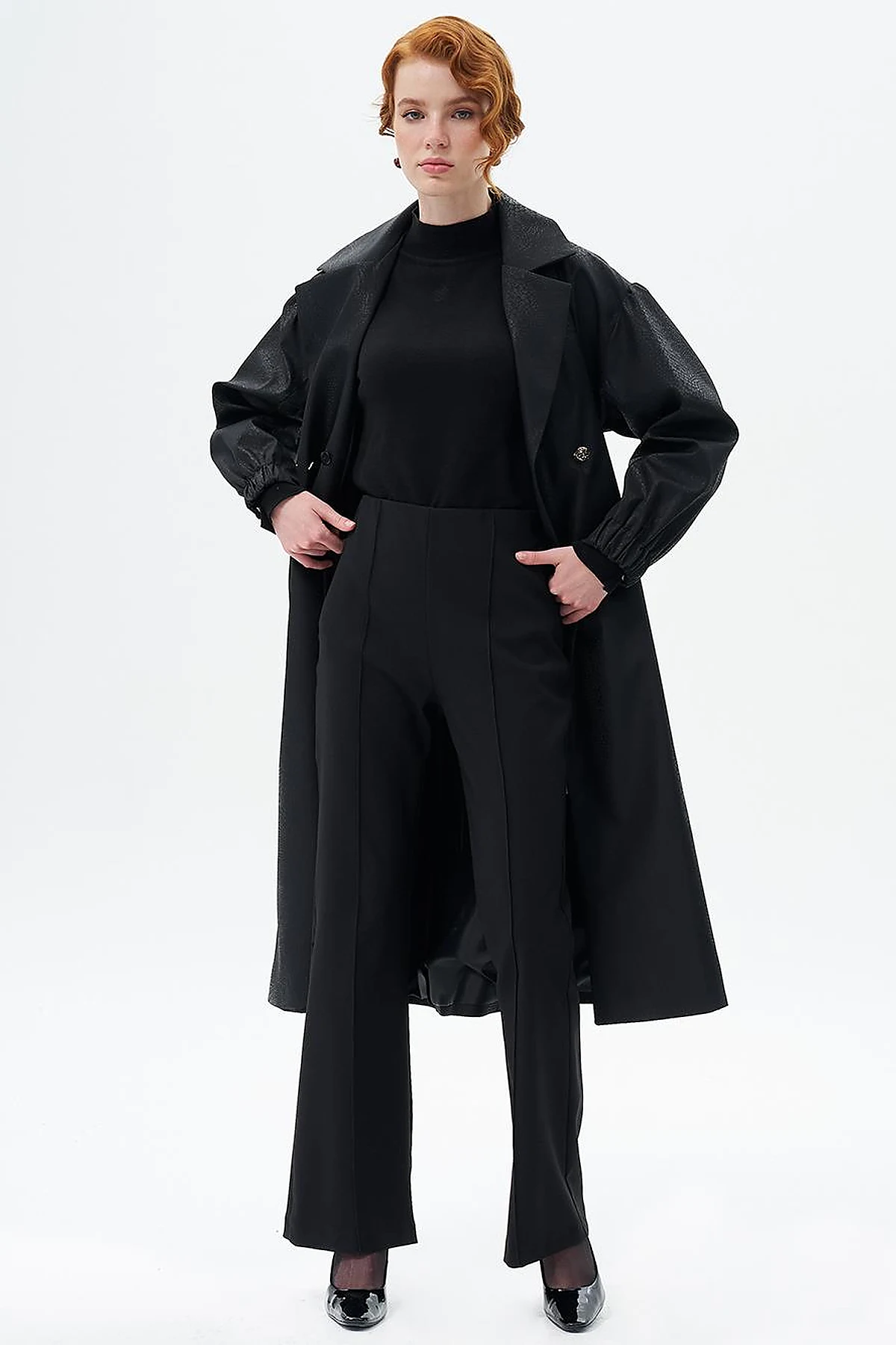 Taped Flare Fit Pants Black