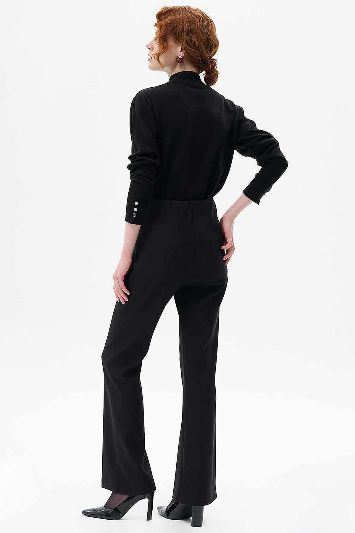 Taped Flare Fit Pants Black