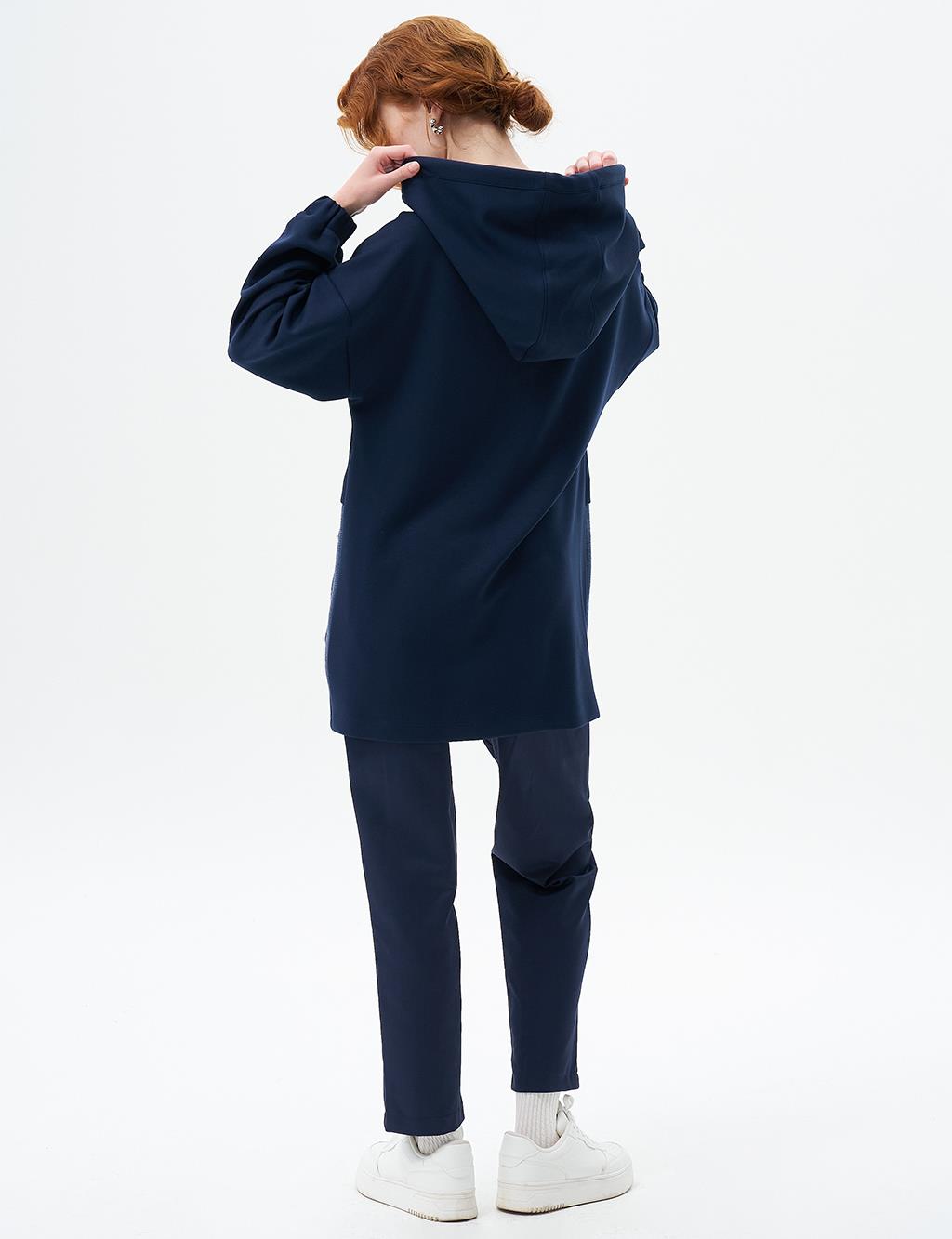 Triko Garnili Sweatshirt Koyu Lacivert