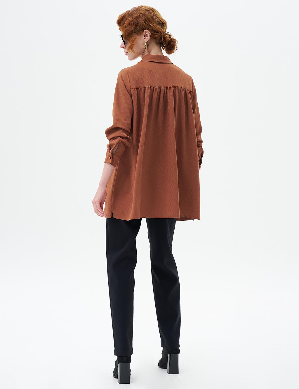 Stone-Embroidered Chic Tunic Tobacco