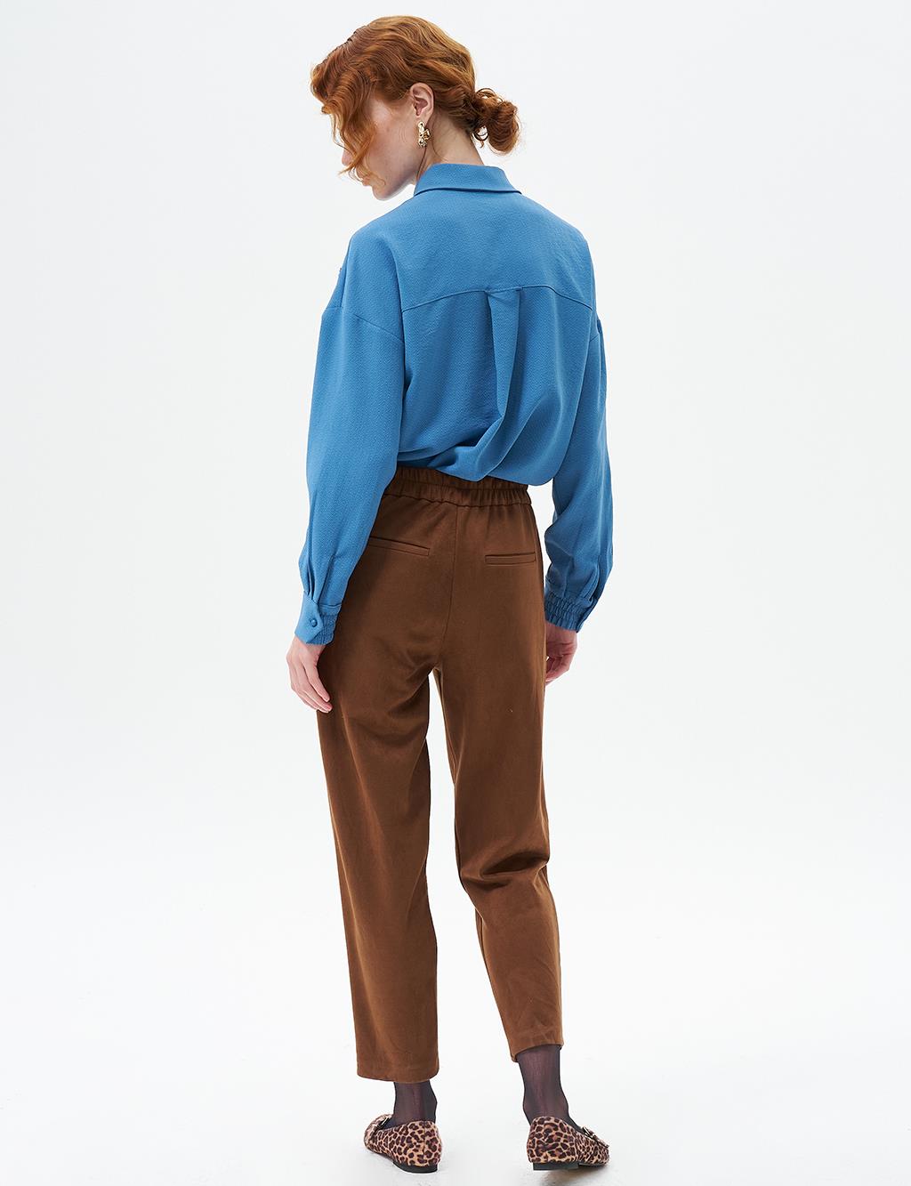 Carrot Cut Suede Pants Coffee