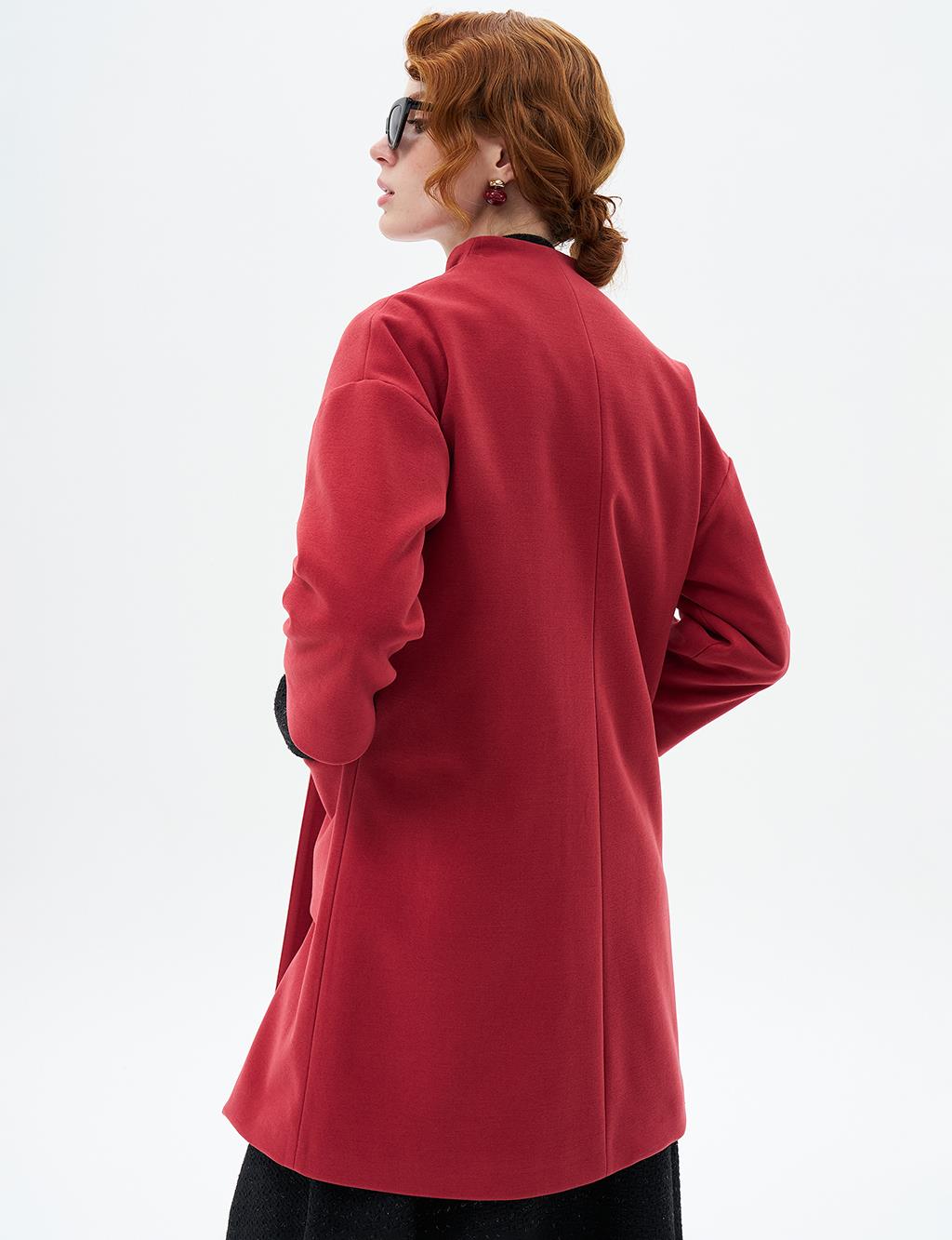 Three Quarter Sleeve Cashmere Coat Pomegranate Flower