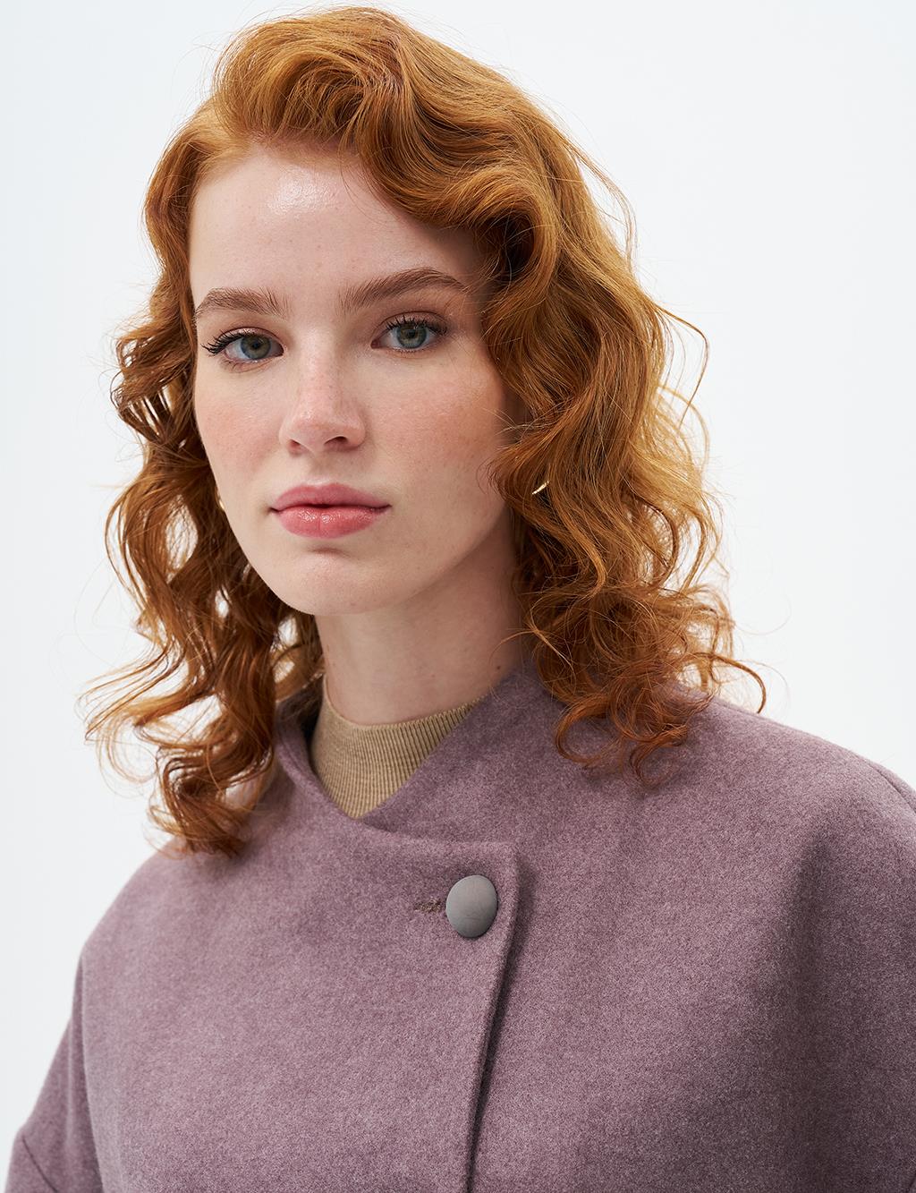 Three Quarter Sleeve Cashmere Coat Desert Brown