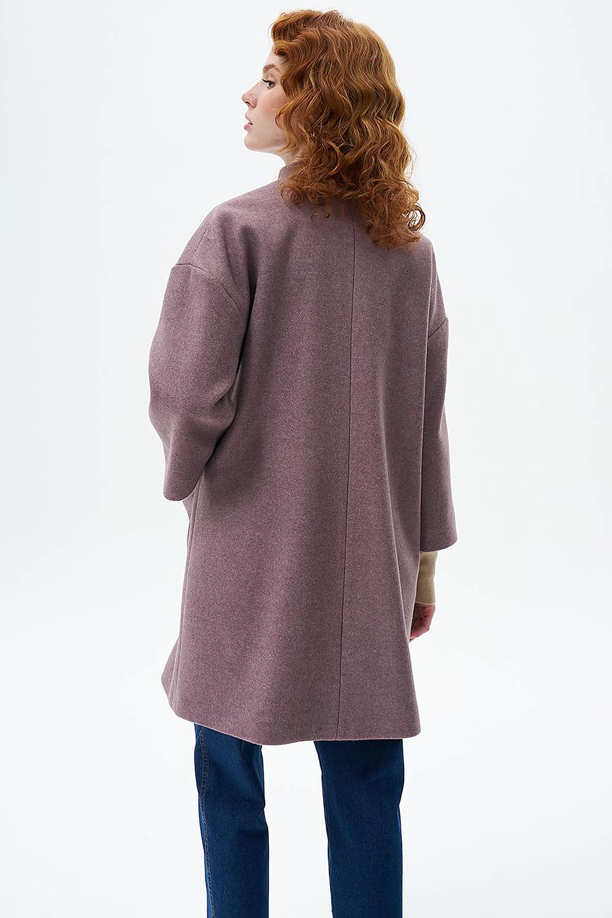 Three Quarter Sleeve Cashmere Coat Desert Brown