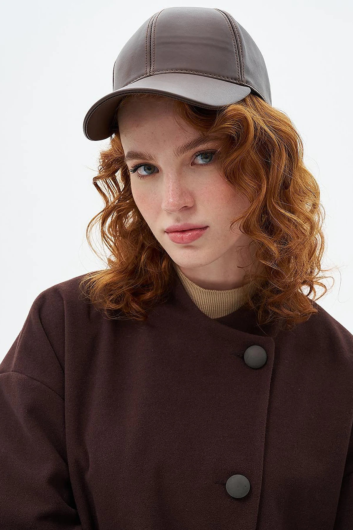 Three Quarter Sleeve Cashmere Coat Dark Coffee