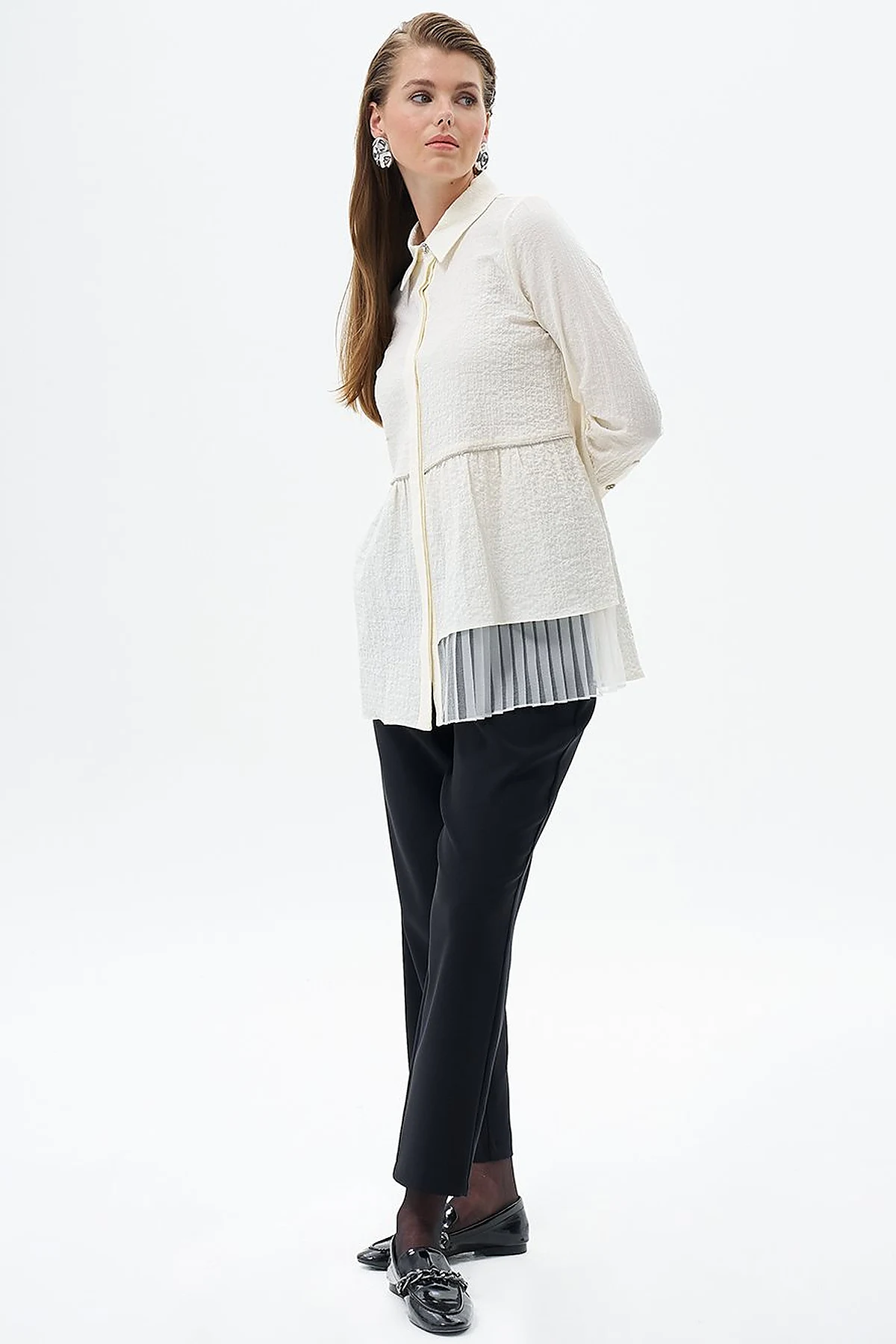 Carrot Trousers with Waist Detail Black