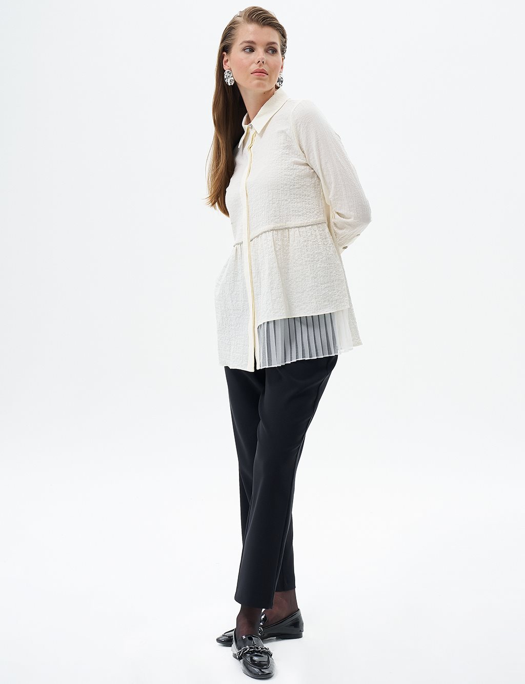 Carrot Trousers with Waist Detail Black
