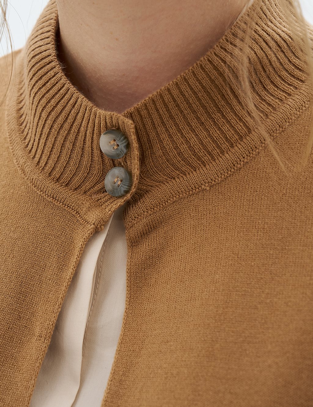 Button Detailed Knitwear Vest Beige