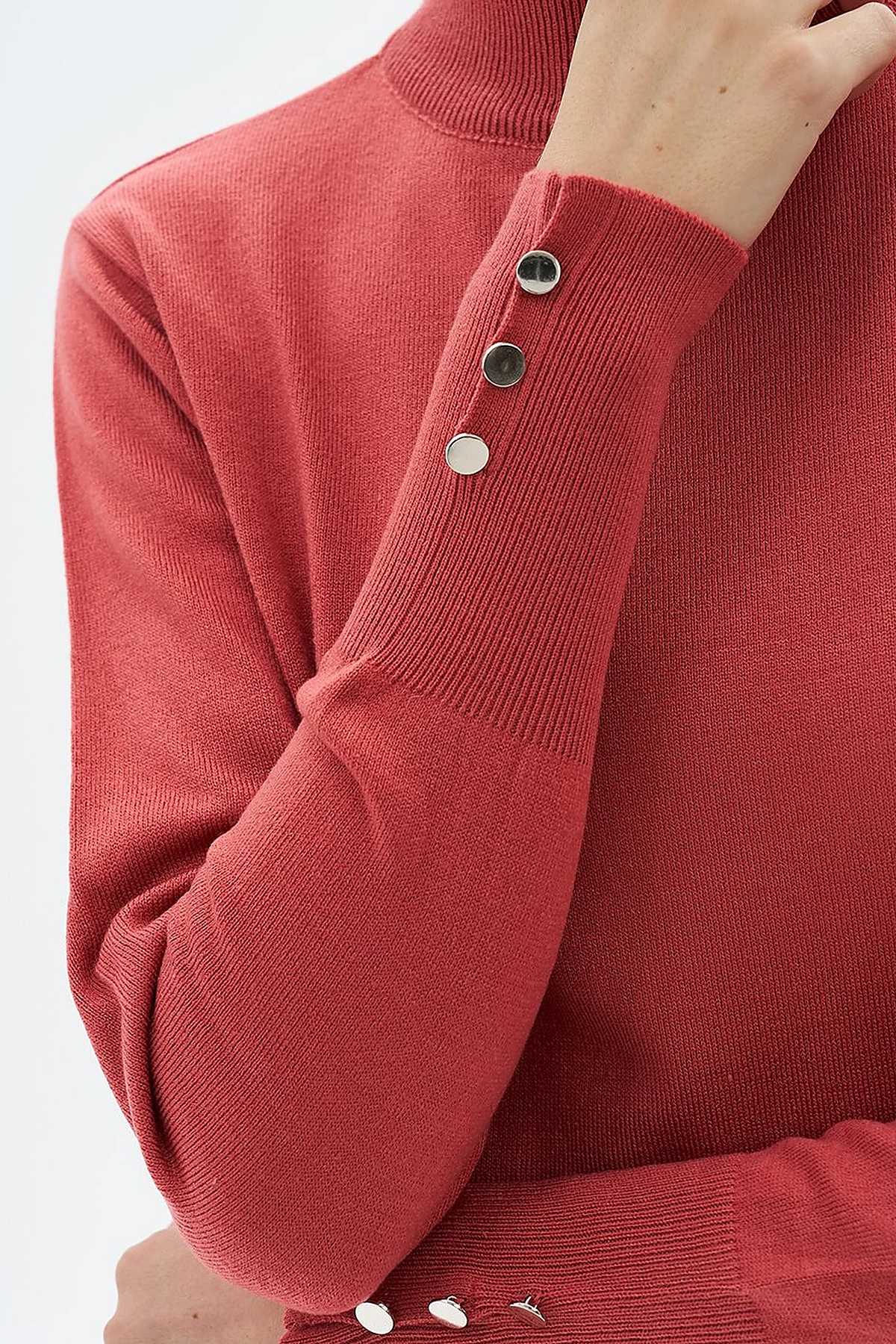 Turtleneck Basic Knitwear Tunic Dusty Rose