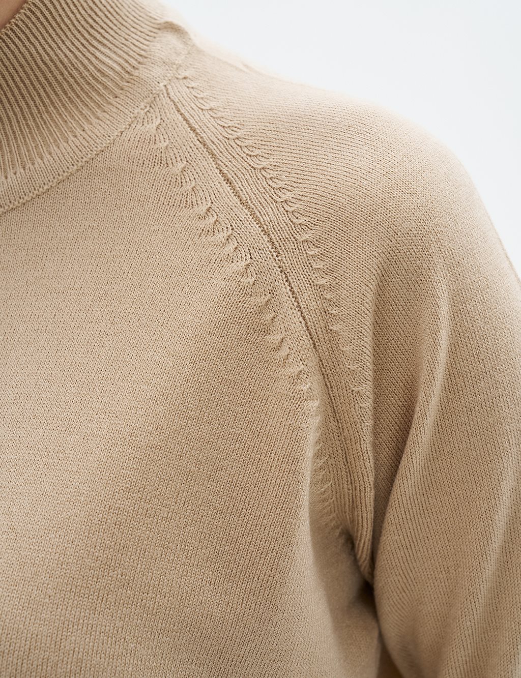 Half Turtleneck Knitwear Tunic Cream