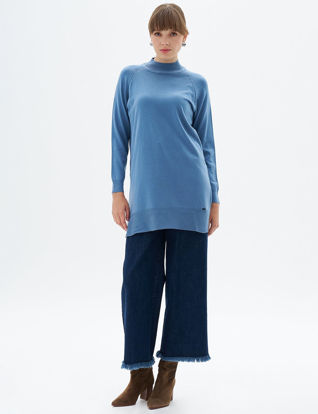 Half Turtleneck Knitwear Tunic Crown Blue