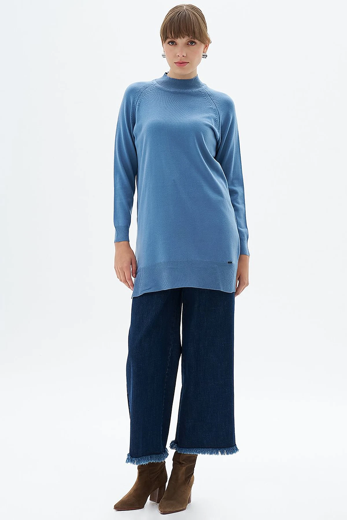Half Turtleneck Knitwear Tunic Crown Blue