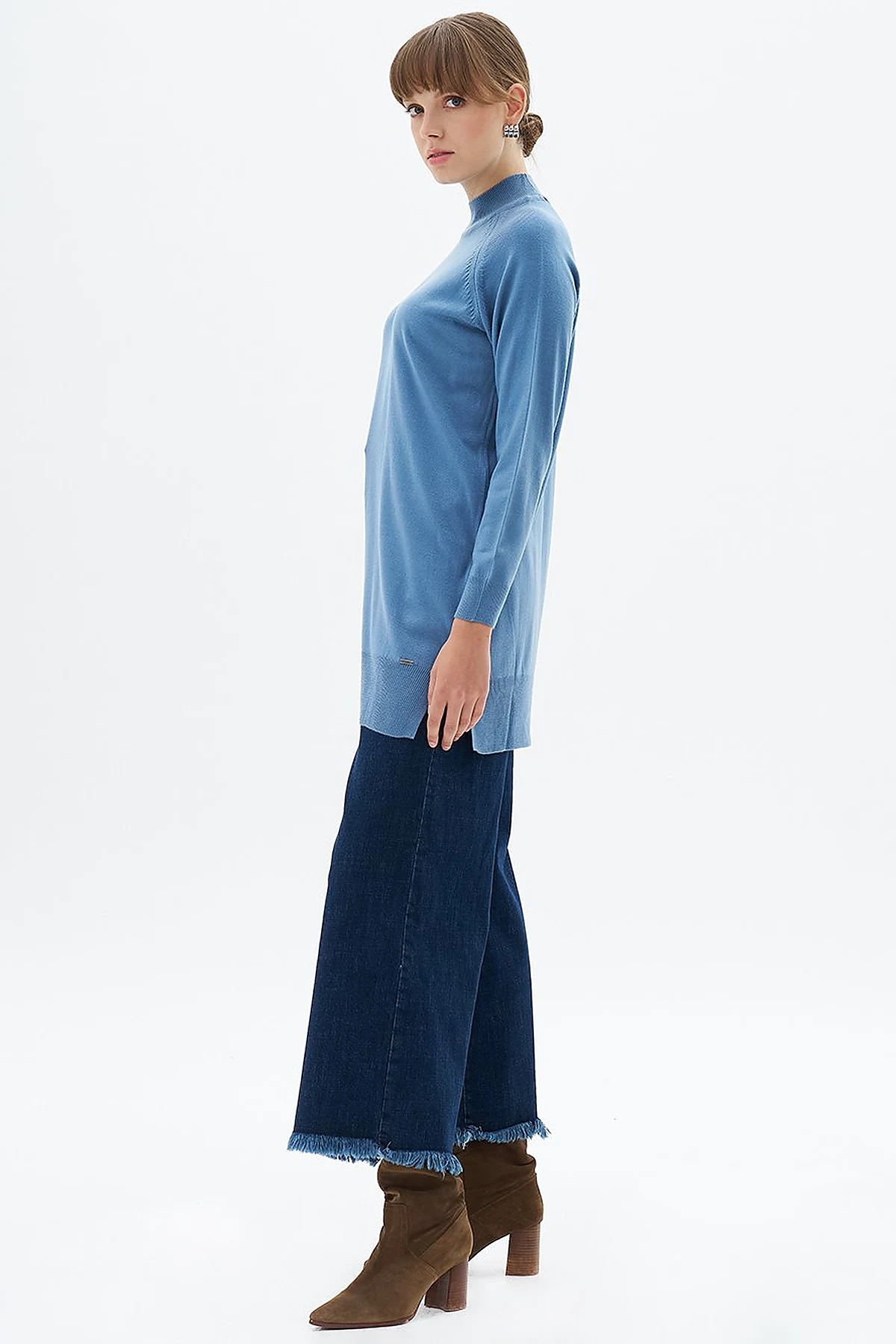 Half Turtleneck Knitwear Tunic Crown Blue