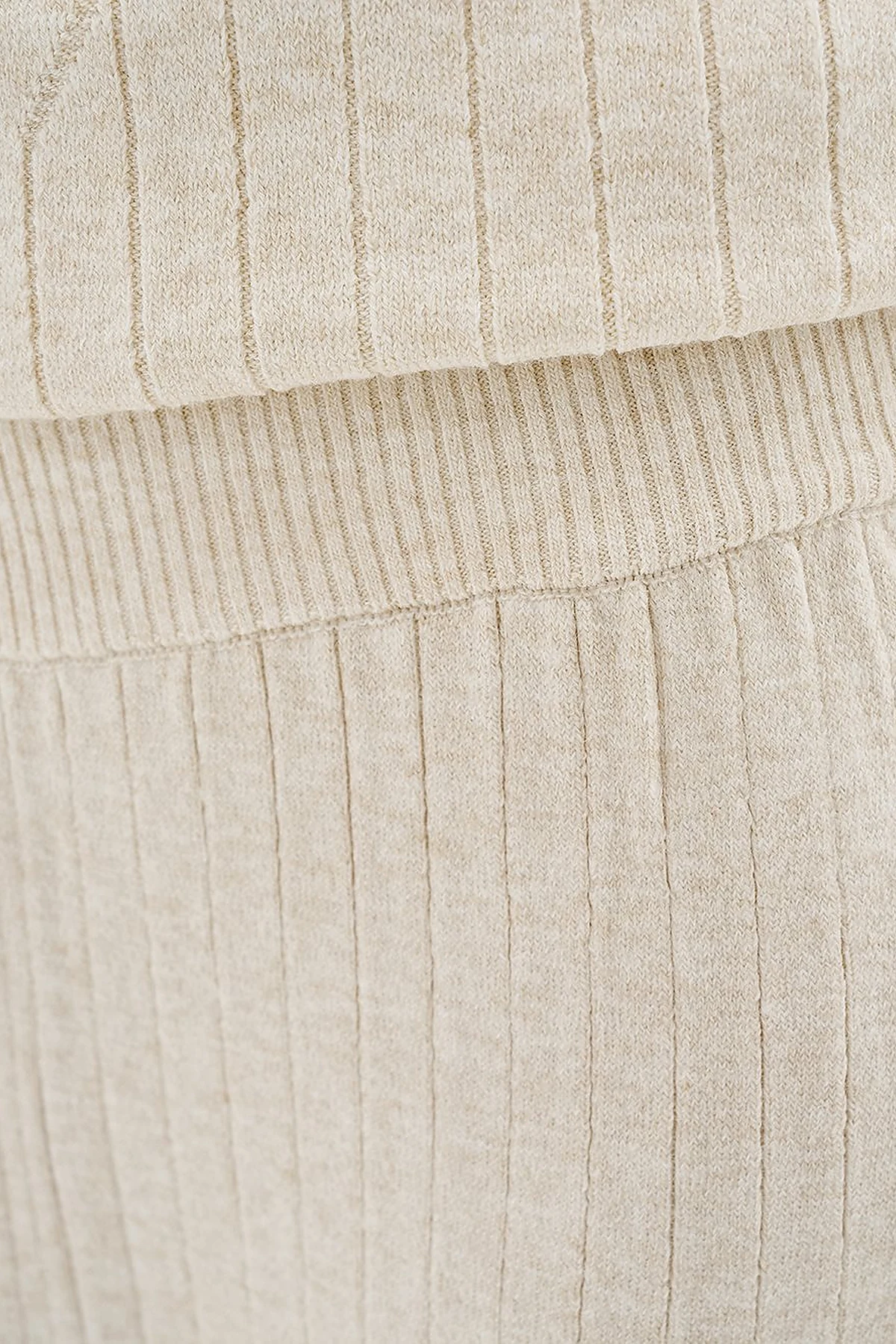 Elastic Waist Knitwear Pants Stone