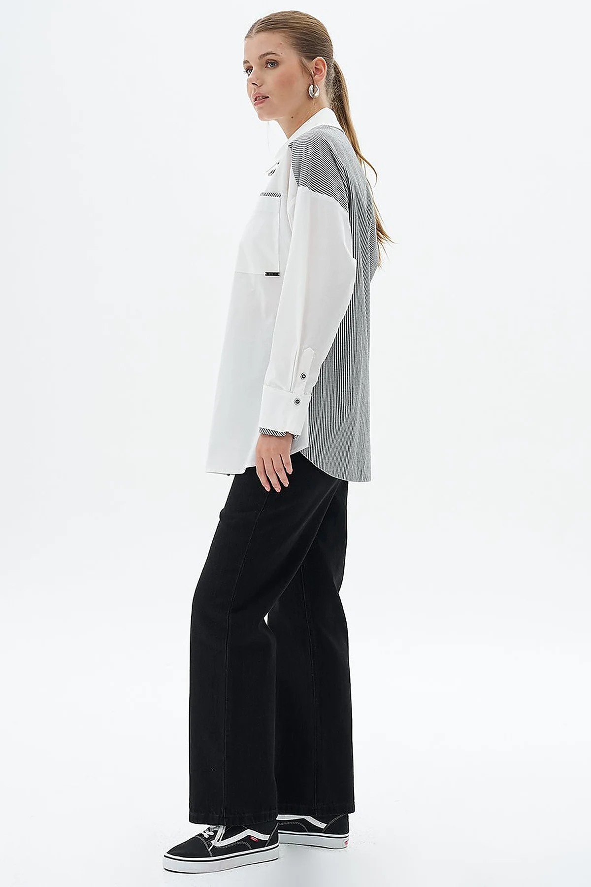 Wide Cuffed Cotton Tunic Optic White